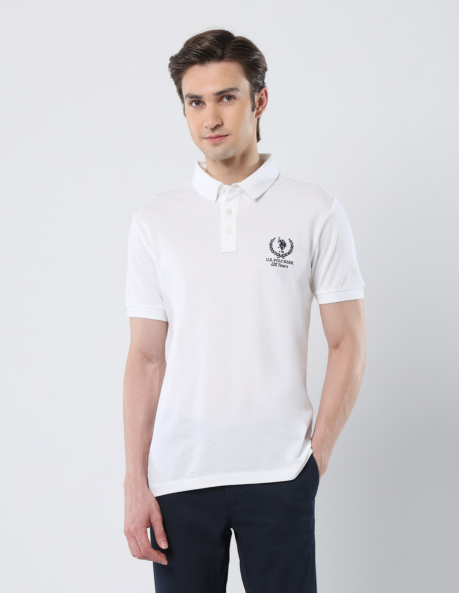 U.S. Polo Assn. Brand Embroidered 135 Anniversary Polo Shirt