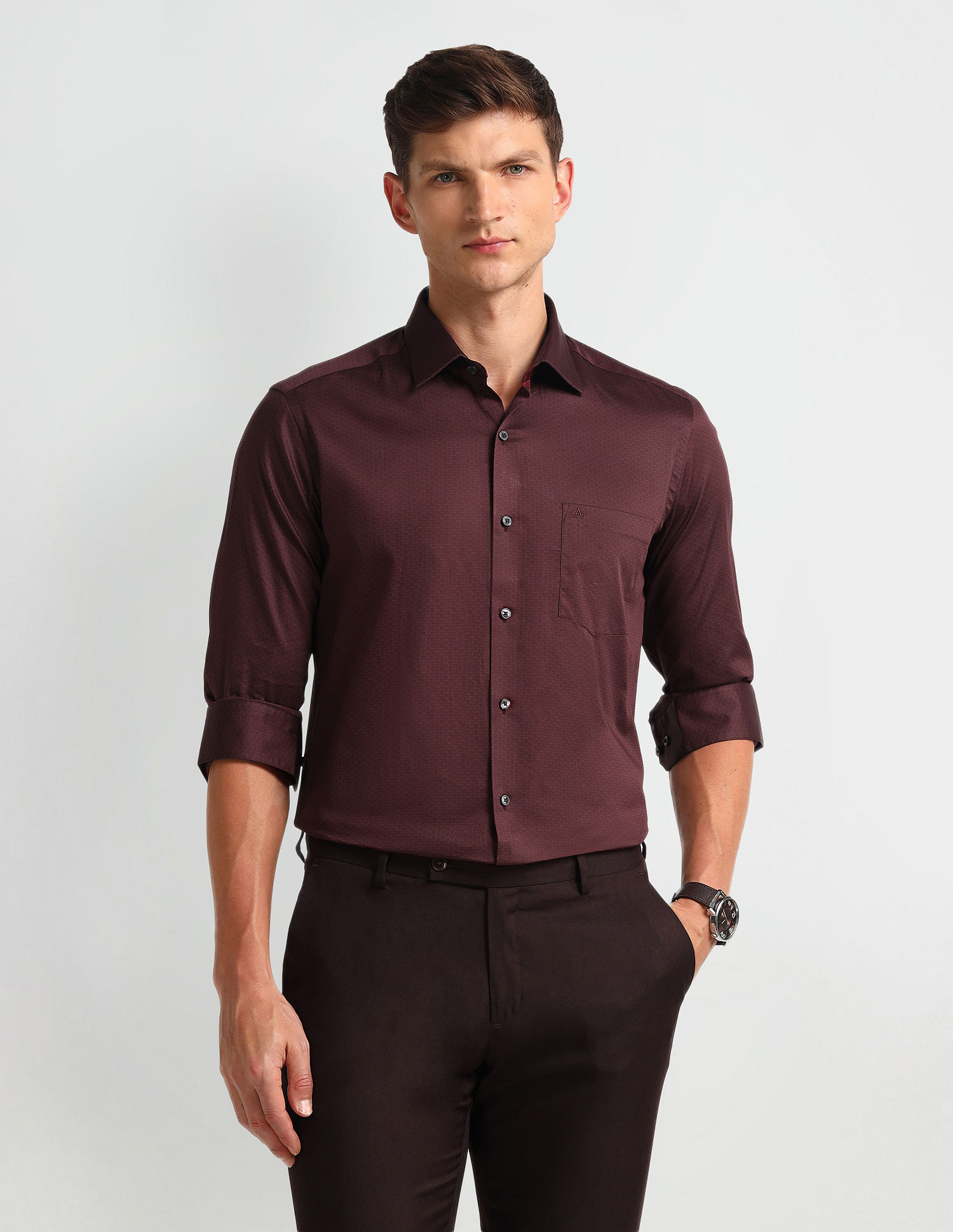 Arrow Manhattan Slim Fit Cotton Shirt
