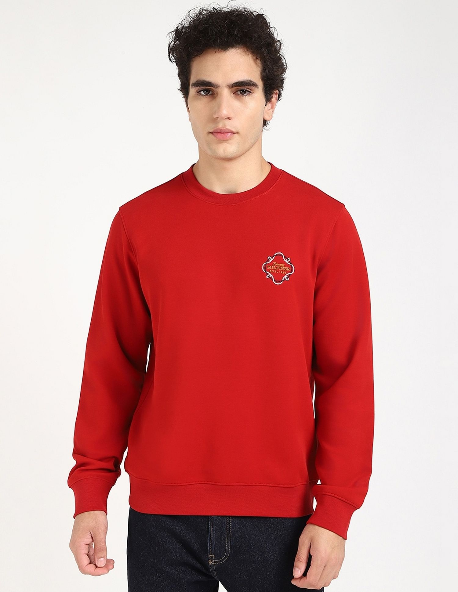 Tommy Hilfiger Embroidered Logo Regular-Fit Cotton Sweatshirt