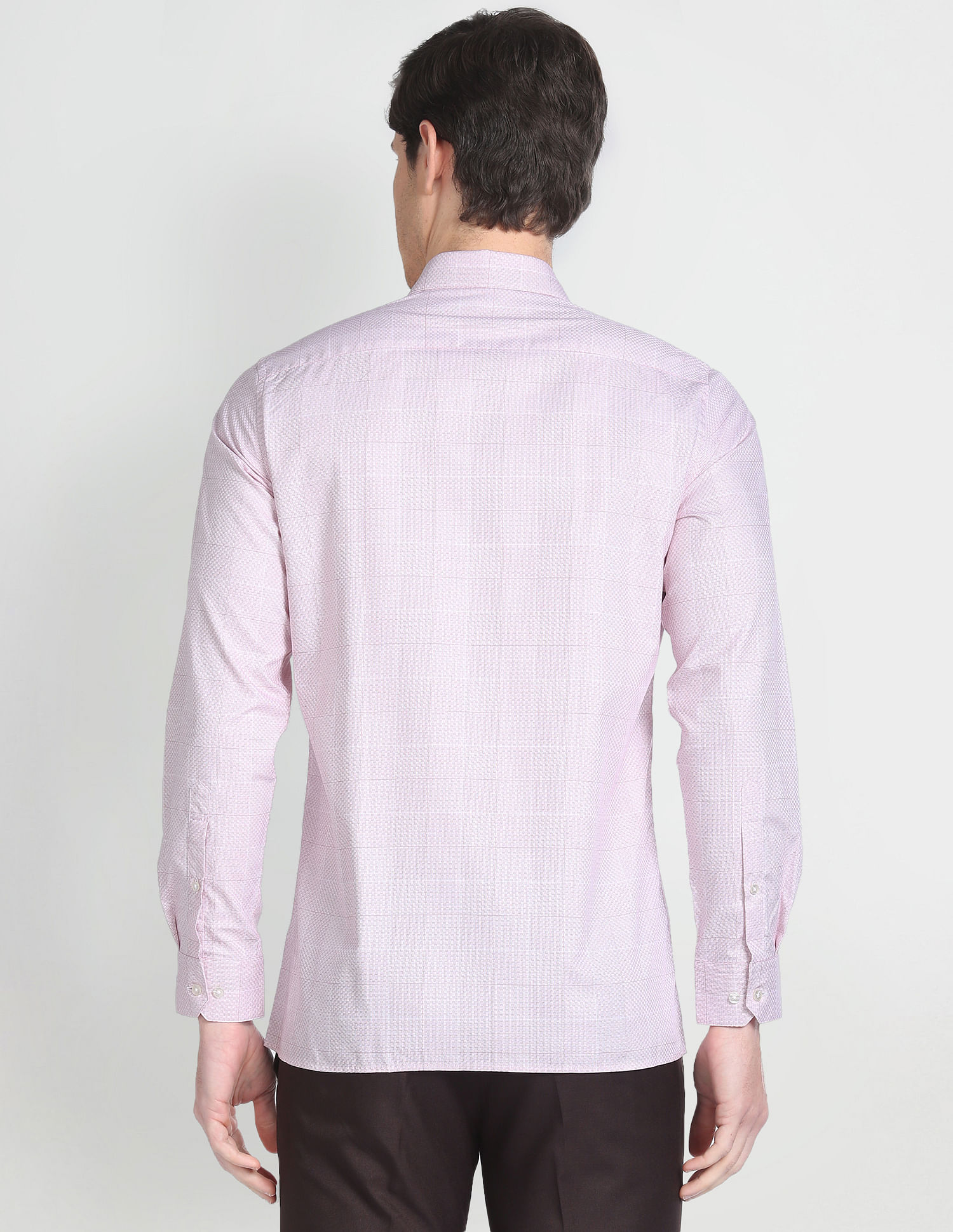 Arrow Woven Patterned Grid Formal Shirt