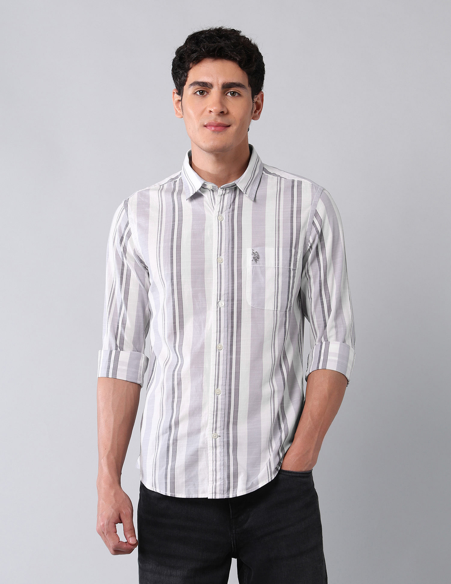 U.S. Polo Assn. Denim Co. Vertical Striped Pure Cotton Shirt