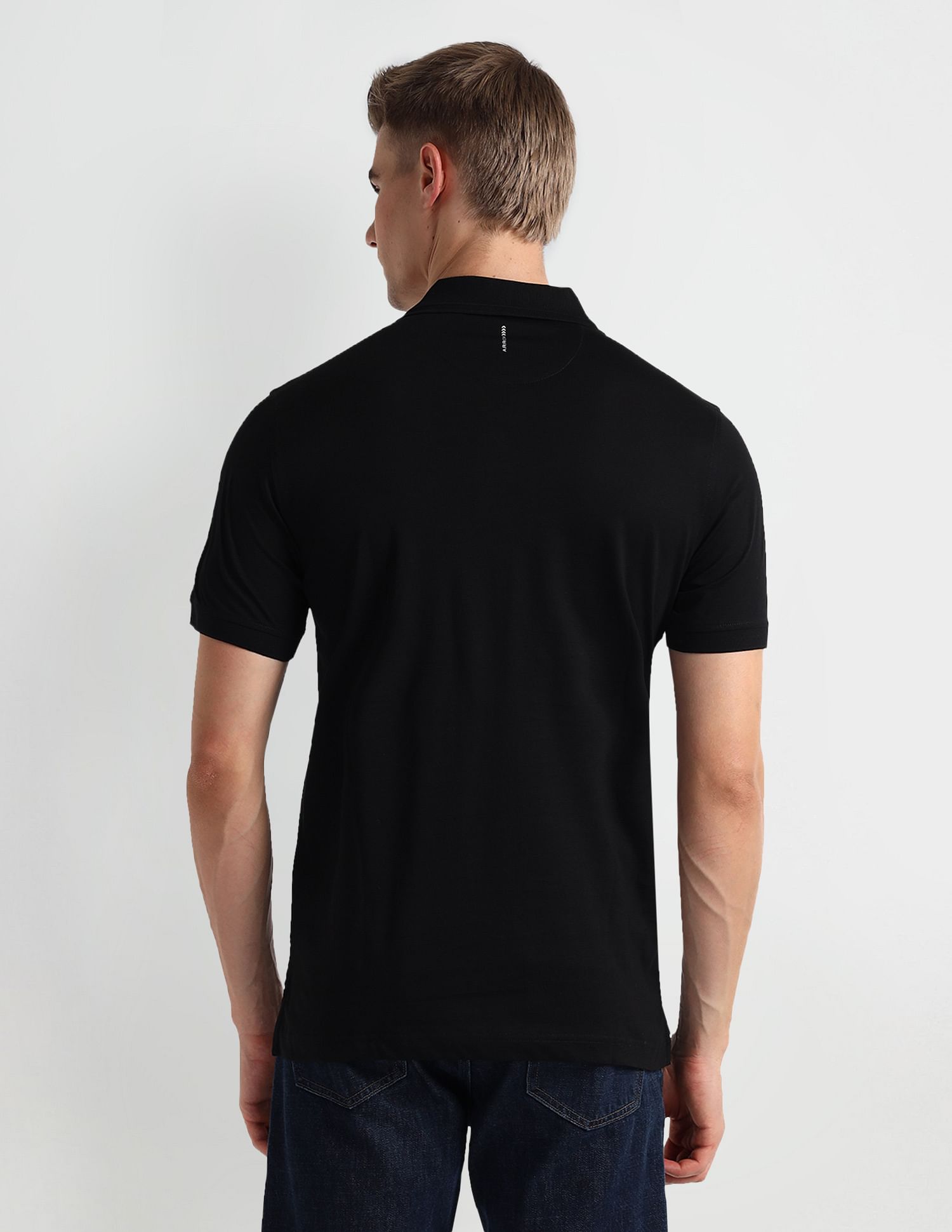 Arrow Newyork Brand Stripe Pique Polo Shirt