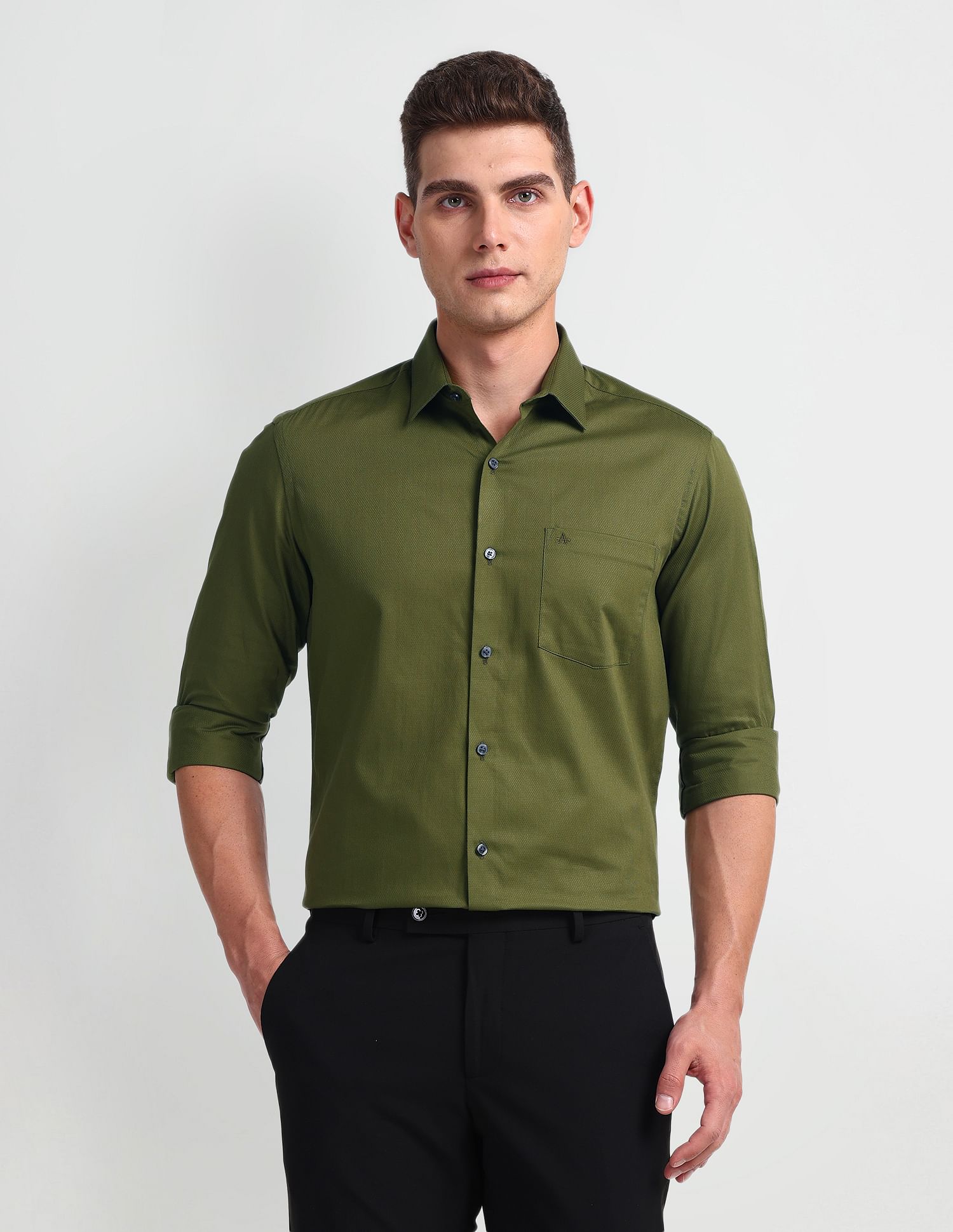 Arrow Self Design Slim Fit Shirt