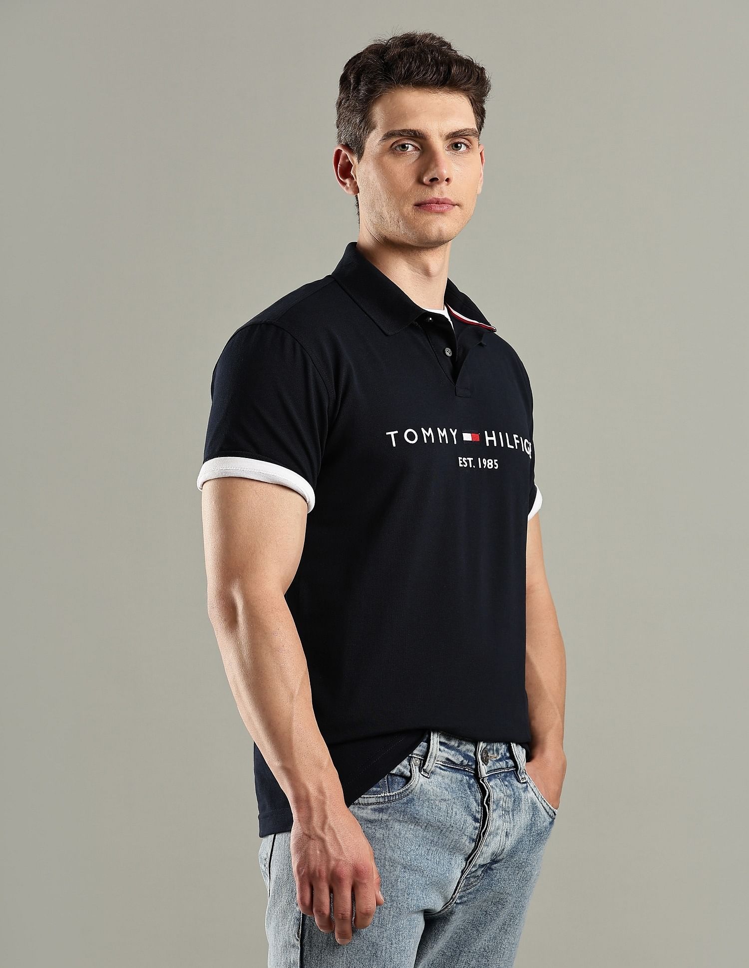 Tommy Hilfiger Embroidered Logo Regular-Fit Cotton Polo T-Shirt