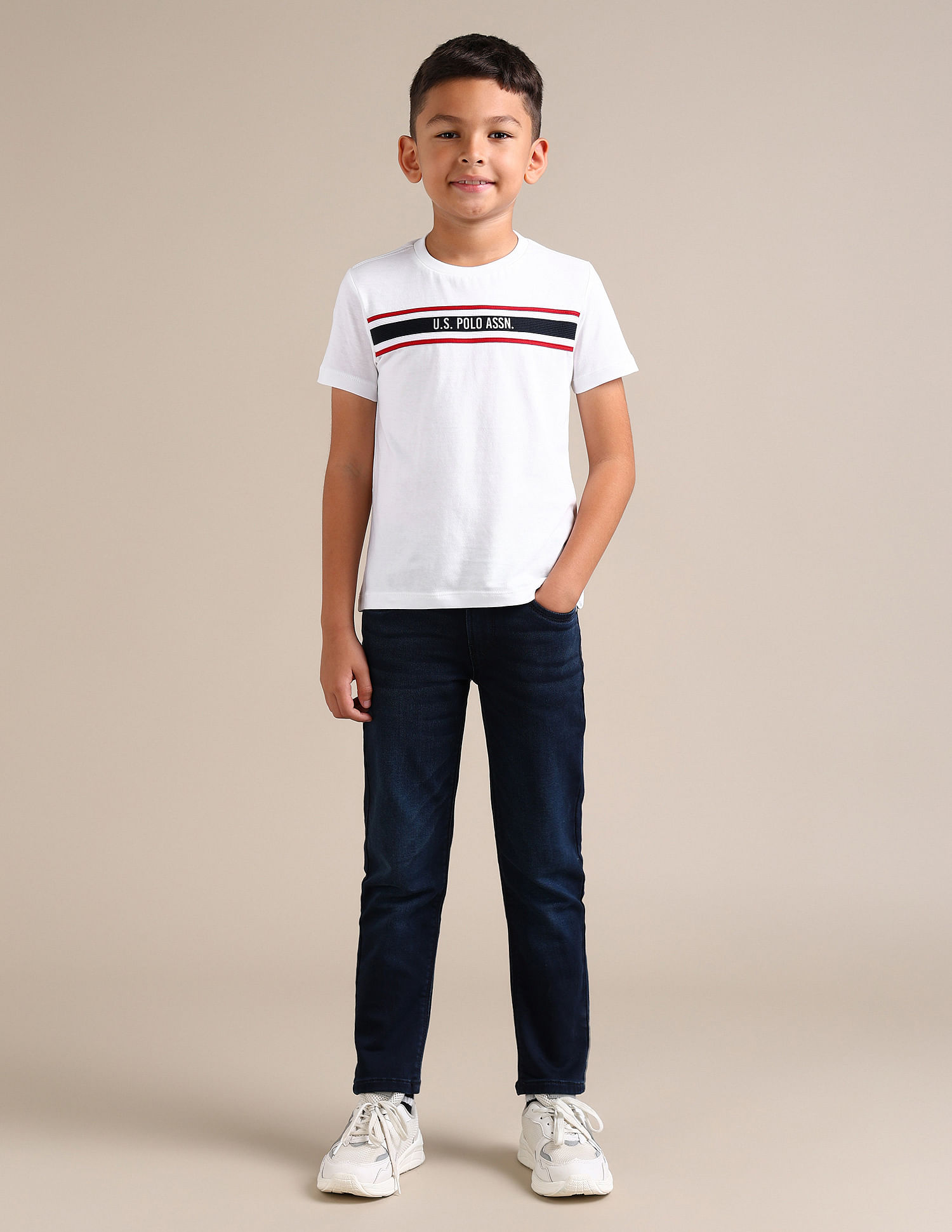 U.S. Polo Assn. Kids Boys Regular Logo Printed T-Shirt