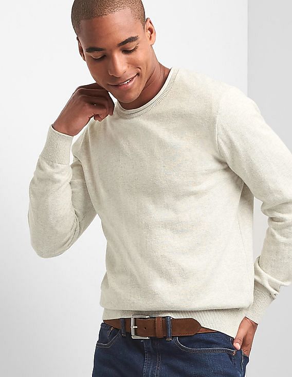 Buy GAP Men Men White Marled Roll Neck Sweater NNNOW