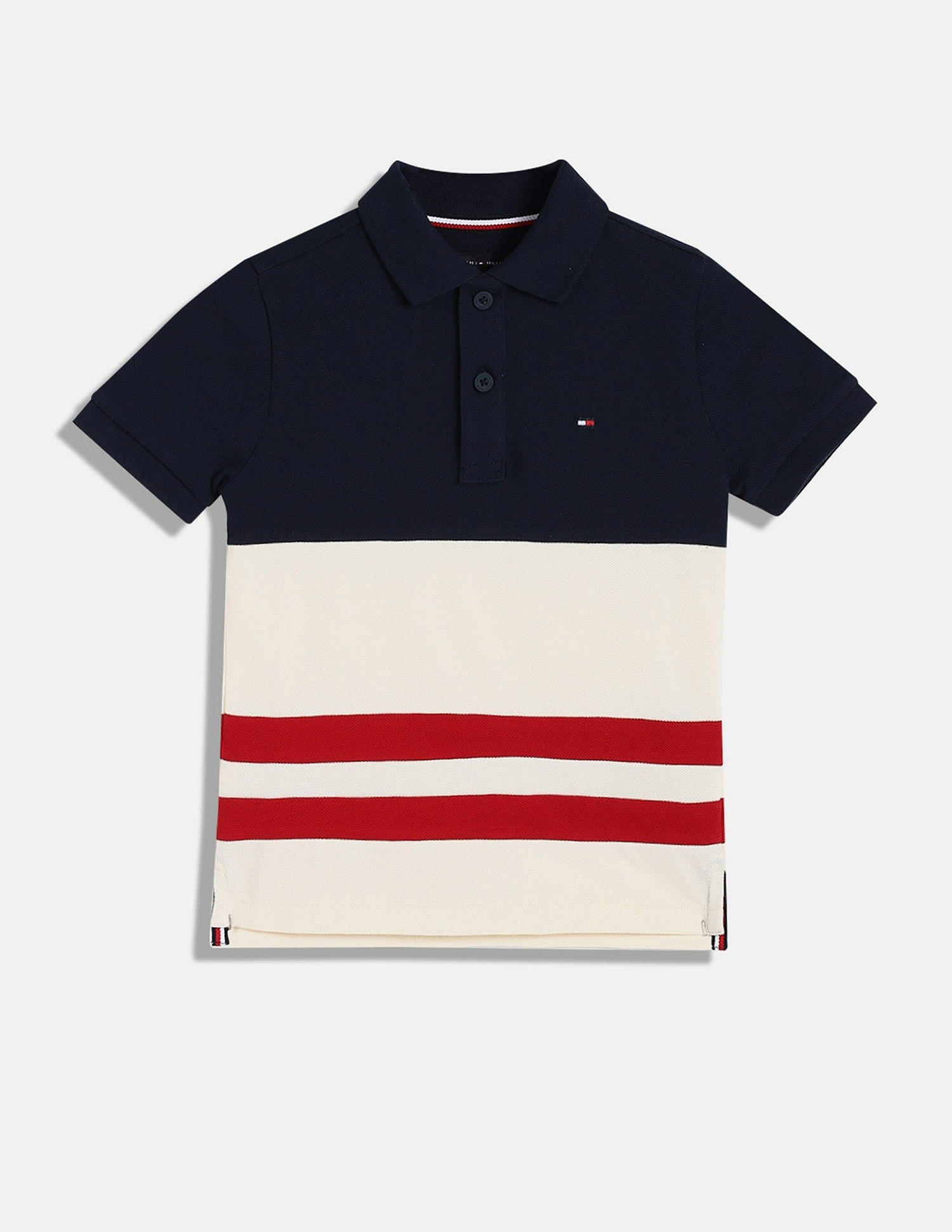 Tommy Hilfiger Kids Boys Colorblock Regular-Fit Cotton Polo T-Shirt