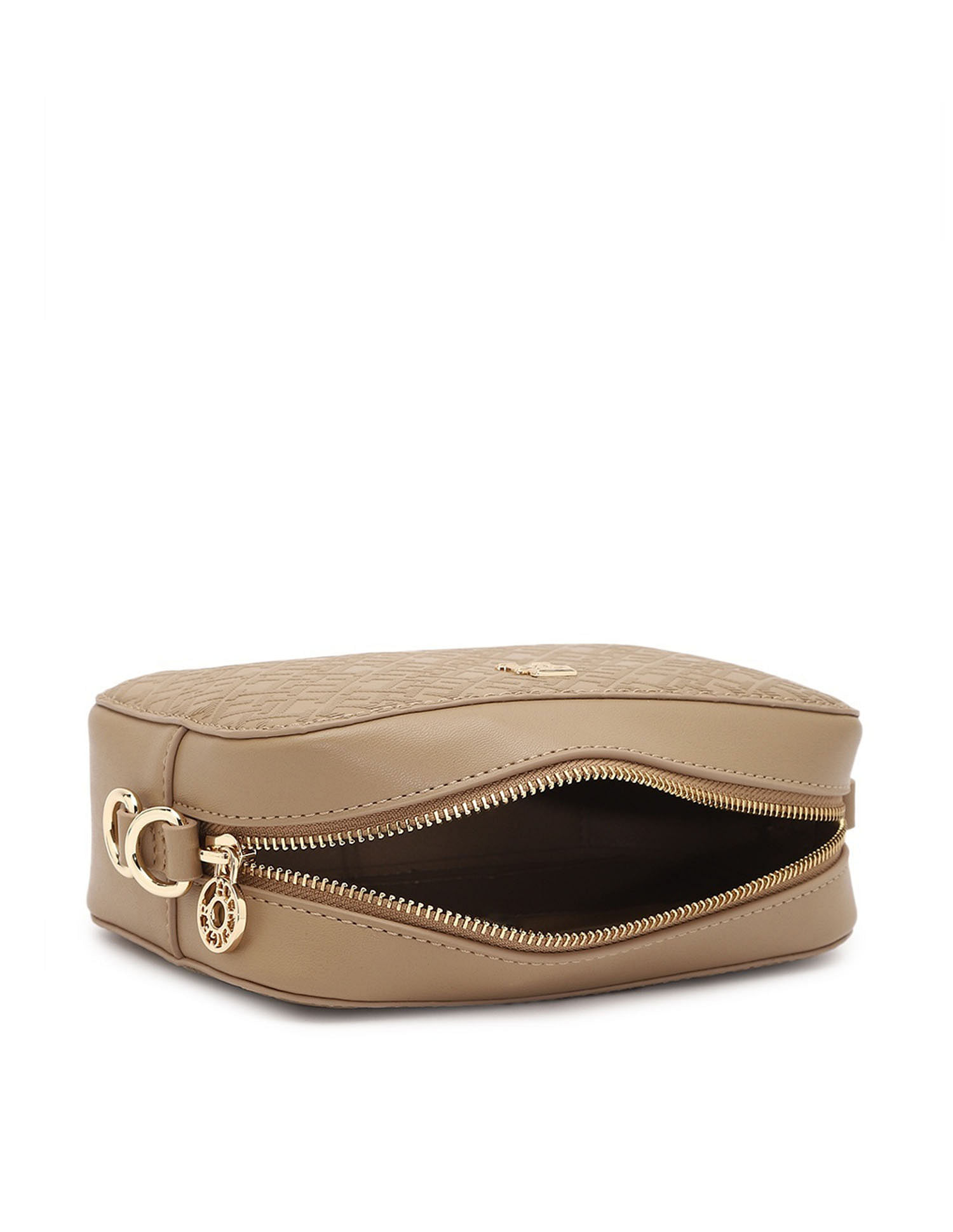 Tommy Hilfiger Textured Beige PU Sling Bag