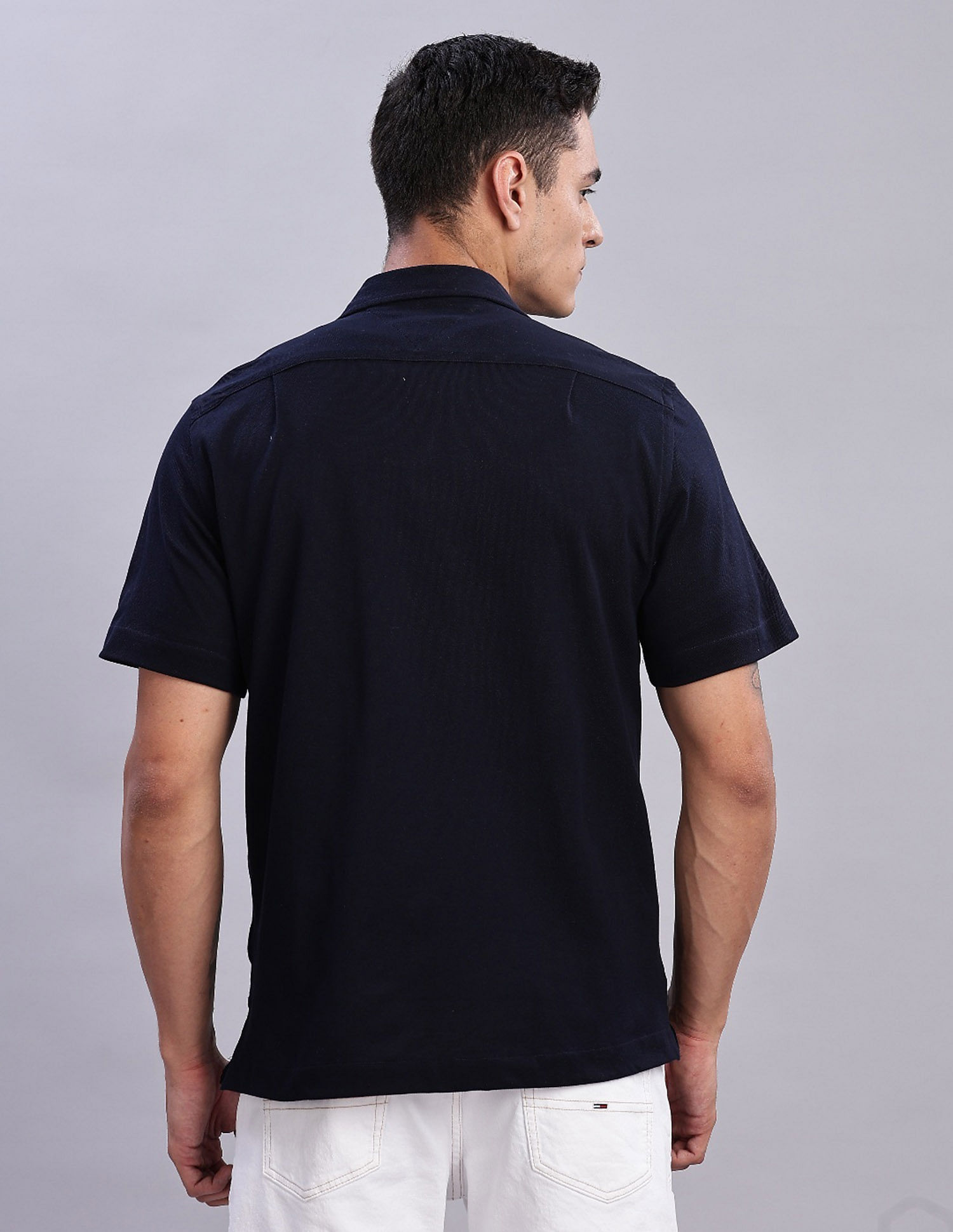 Tommy Hilfiger Solid Regular Fit Plain Woven Shirt