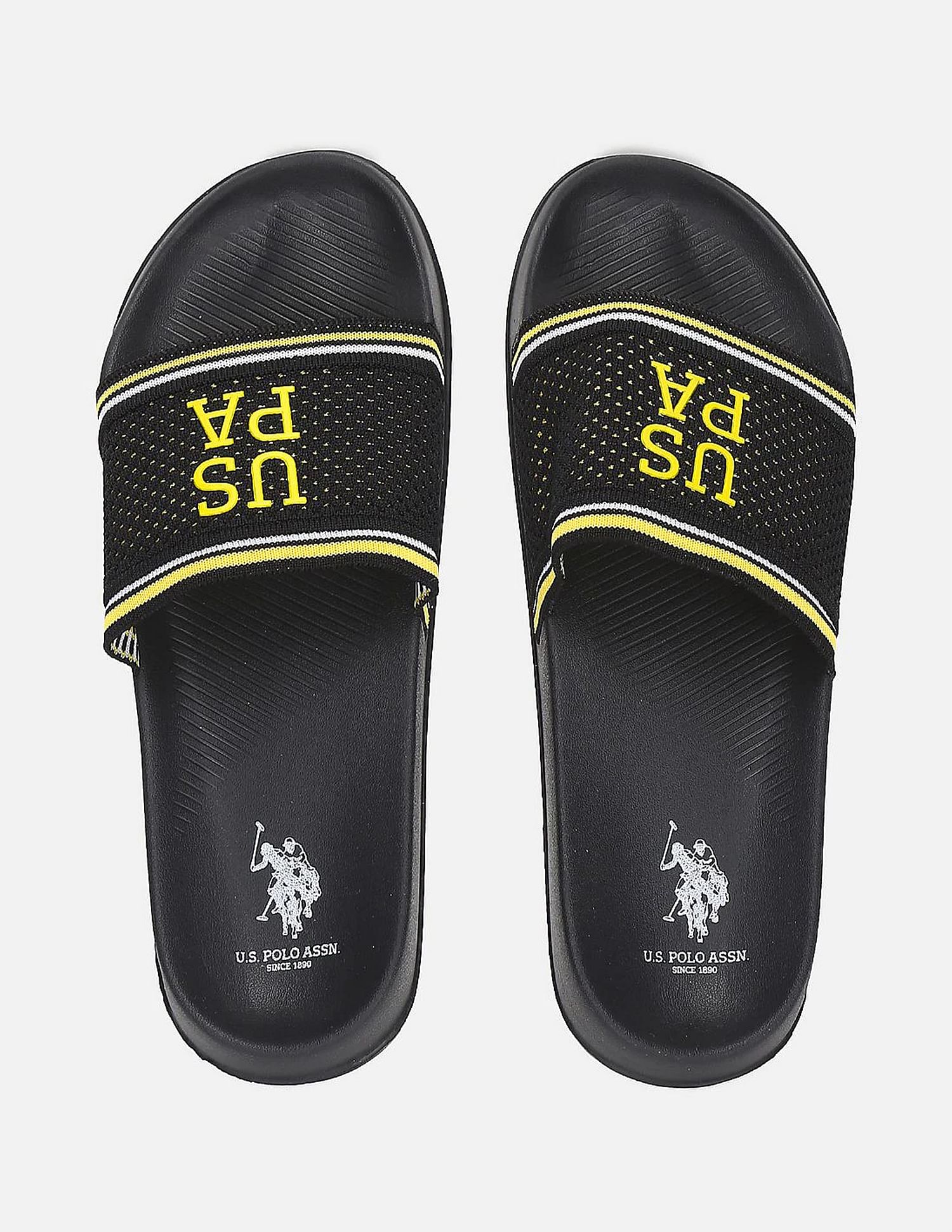 U.S. Polo Assn. Men Open Toe Tipped Lightweight Breyton Slides