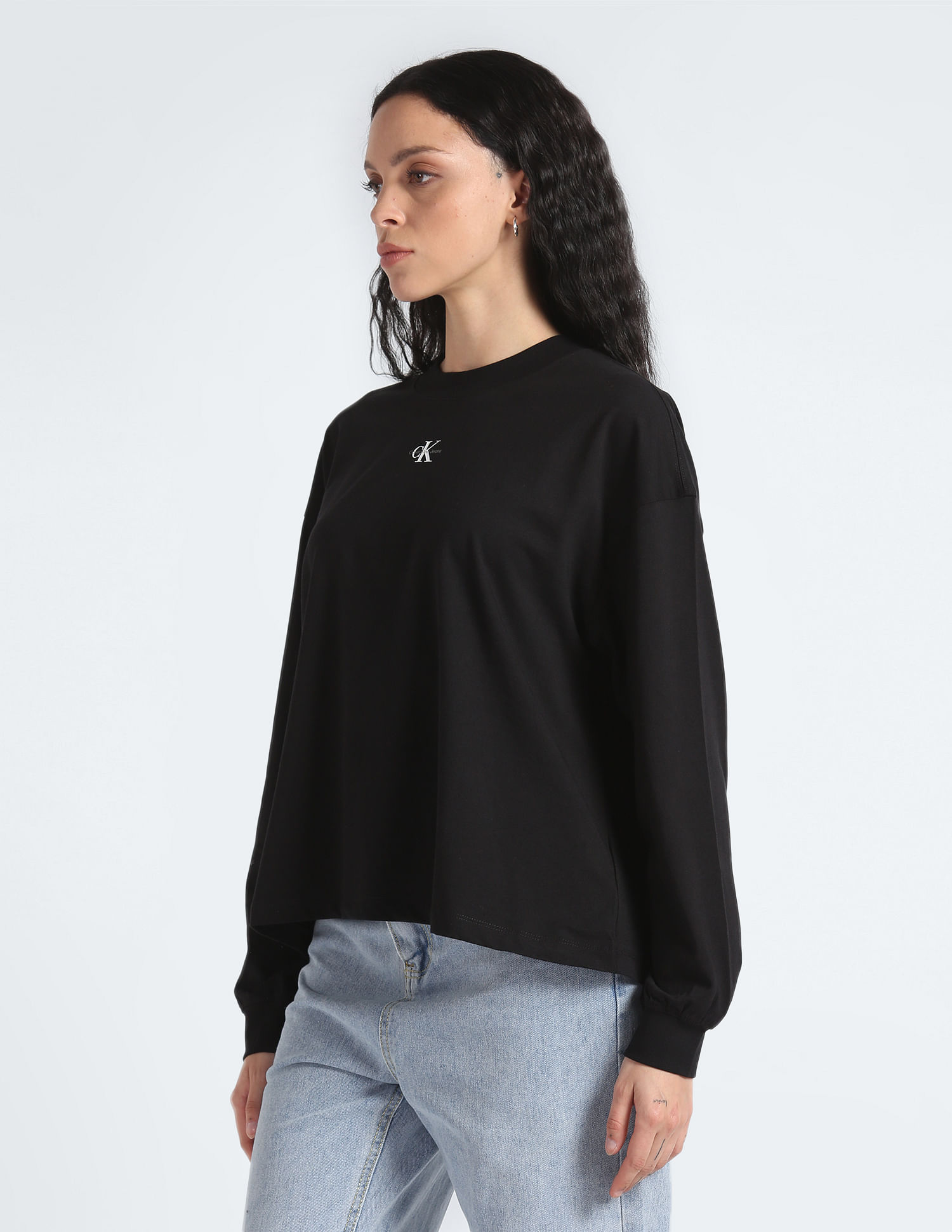 Buy Calvin Klein Organic Cotton Cropped Sweatshirt - NNNOW.com