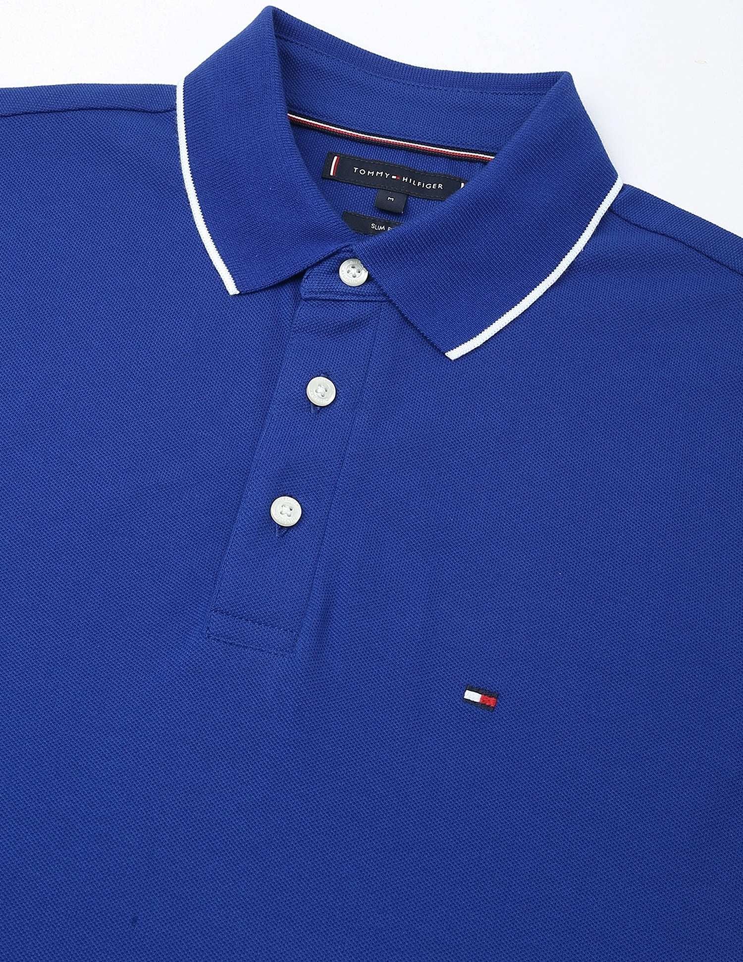 Tommy Hilfiger Solid Slim-Fit Cotton Polo Shirt