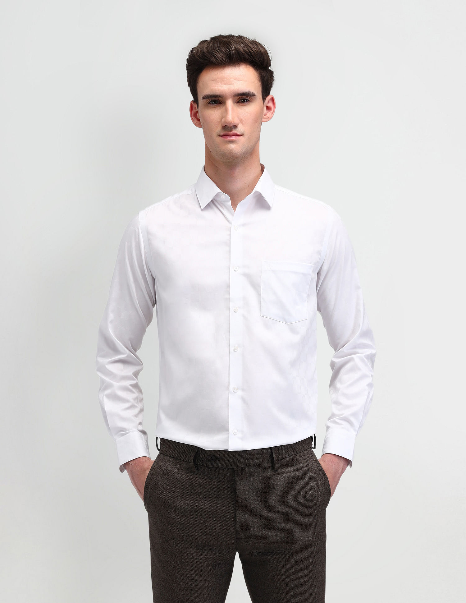 Arrow Textured Liberty Classic Regular Fit Shirt