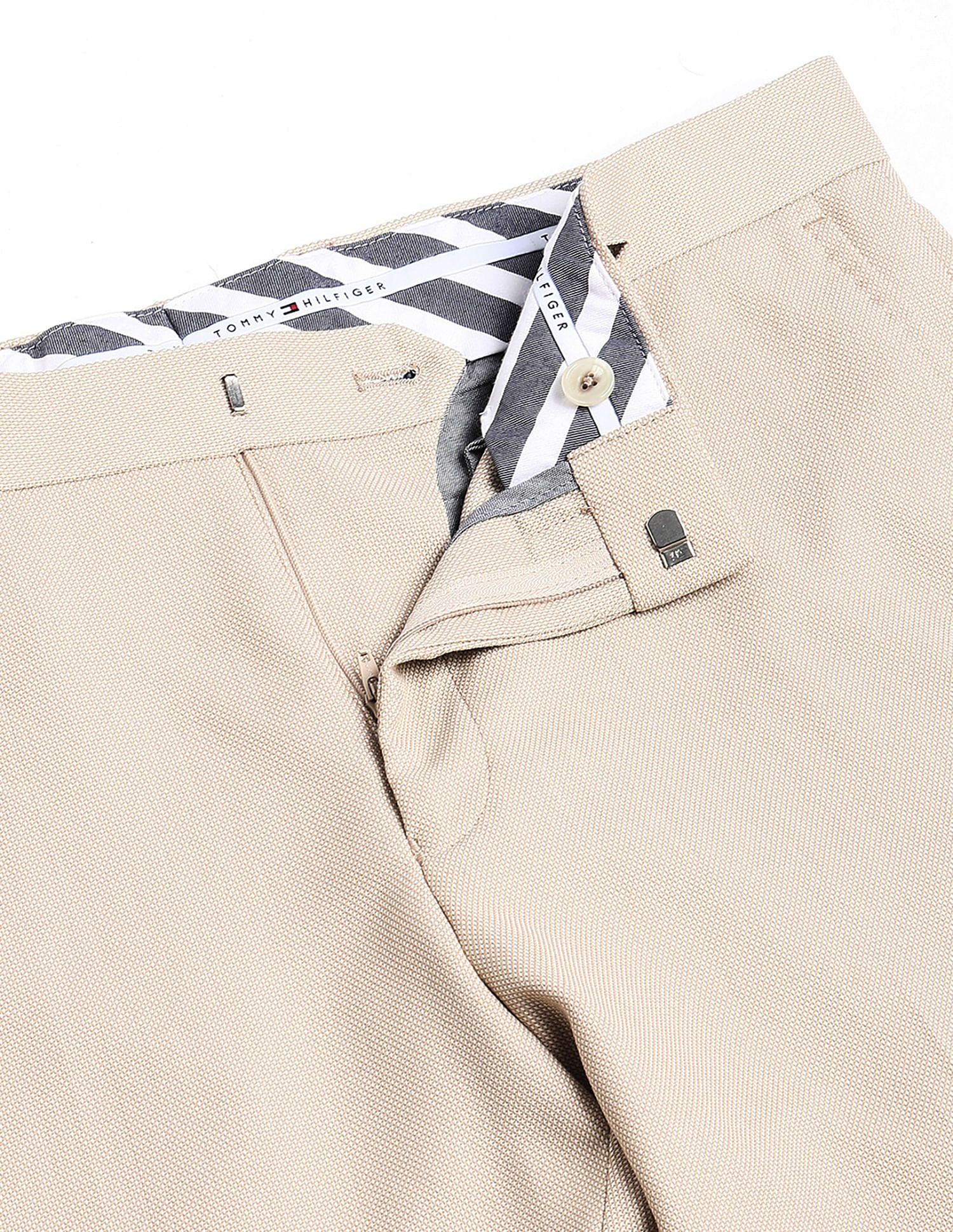 Tommy Hilfiger Regular-Fit Solid Mid-Rise Trouser