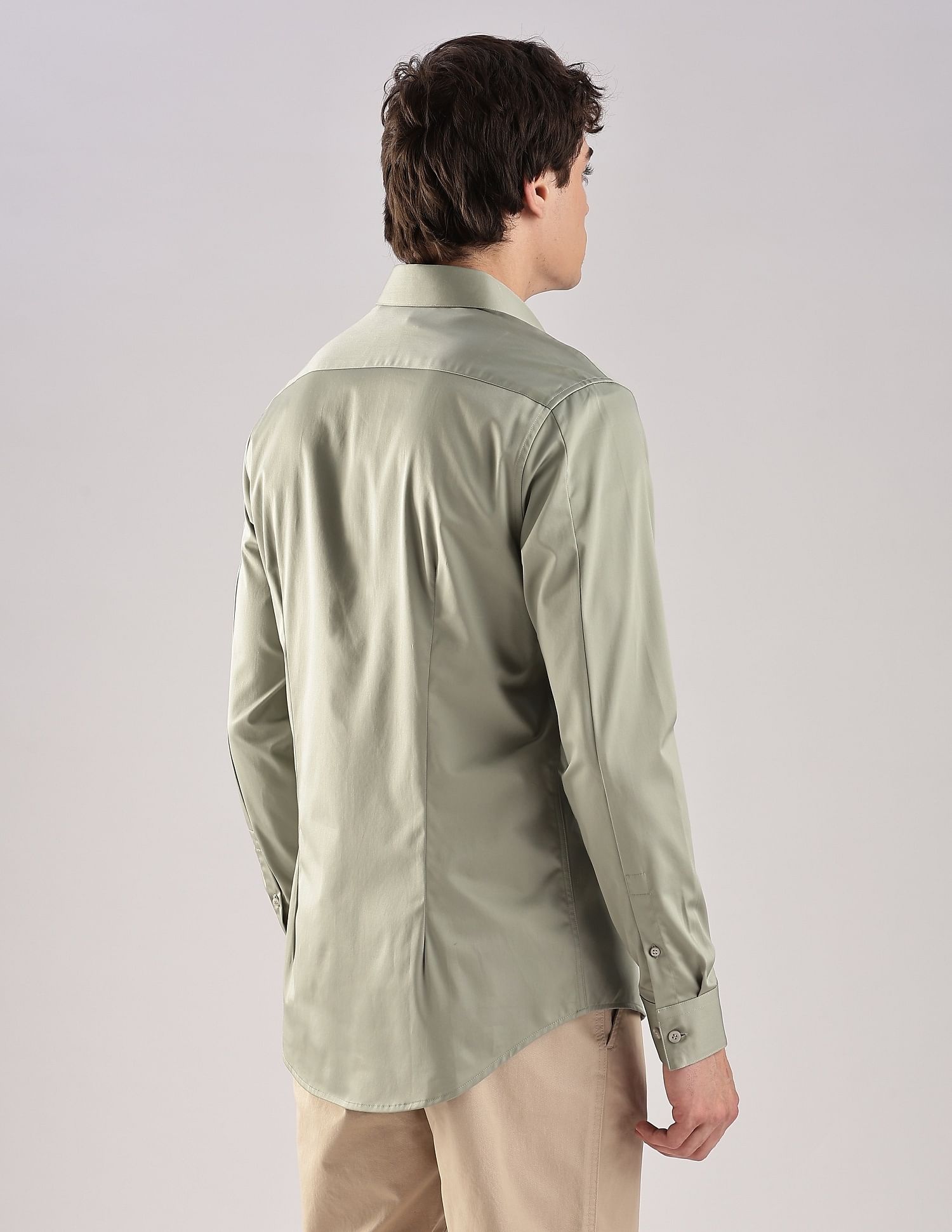Calvin Klein Jeans Solid Slim Fit Satin Woven Shirt