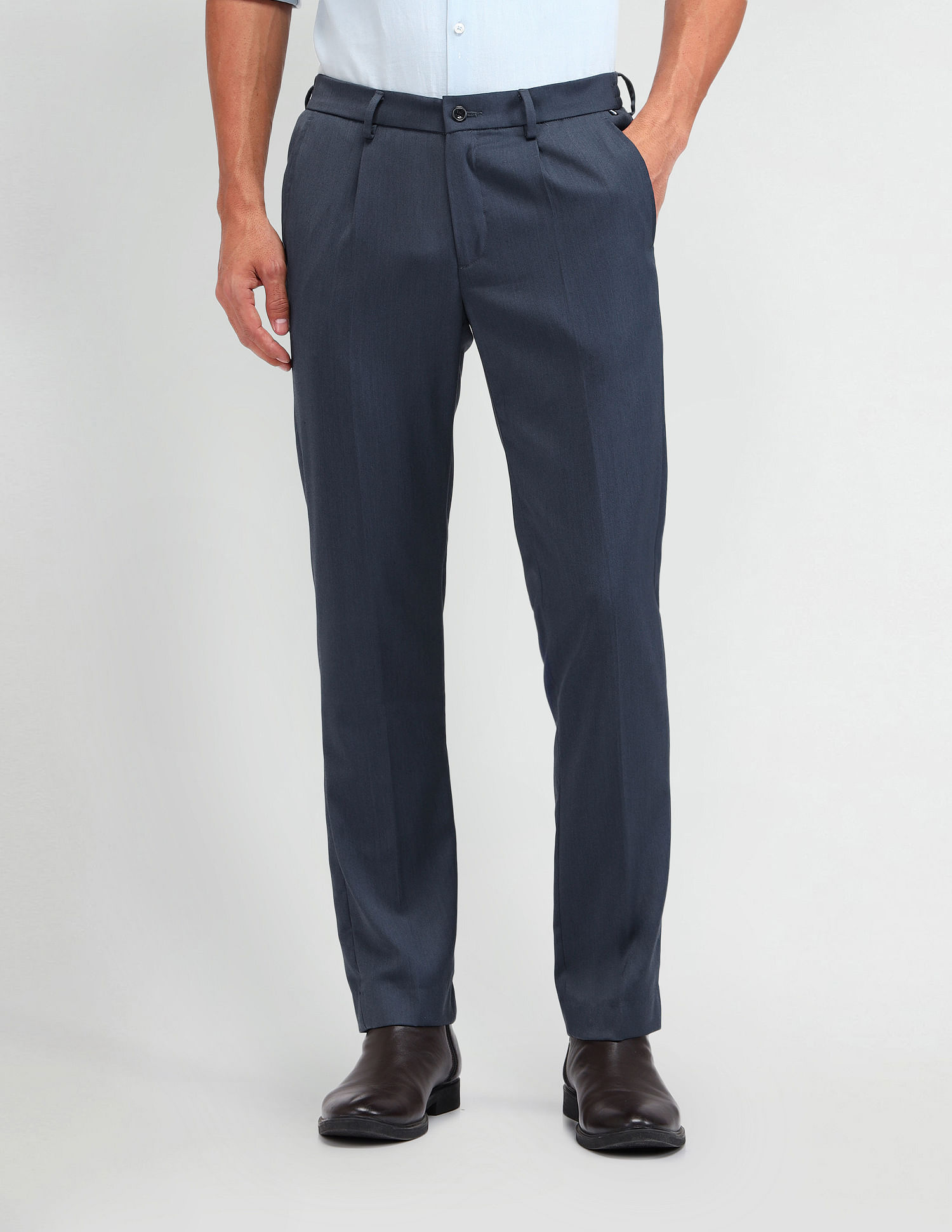 Arrow Newyork Slim Fit Solid Trousers