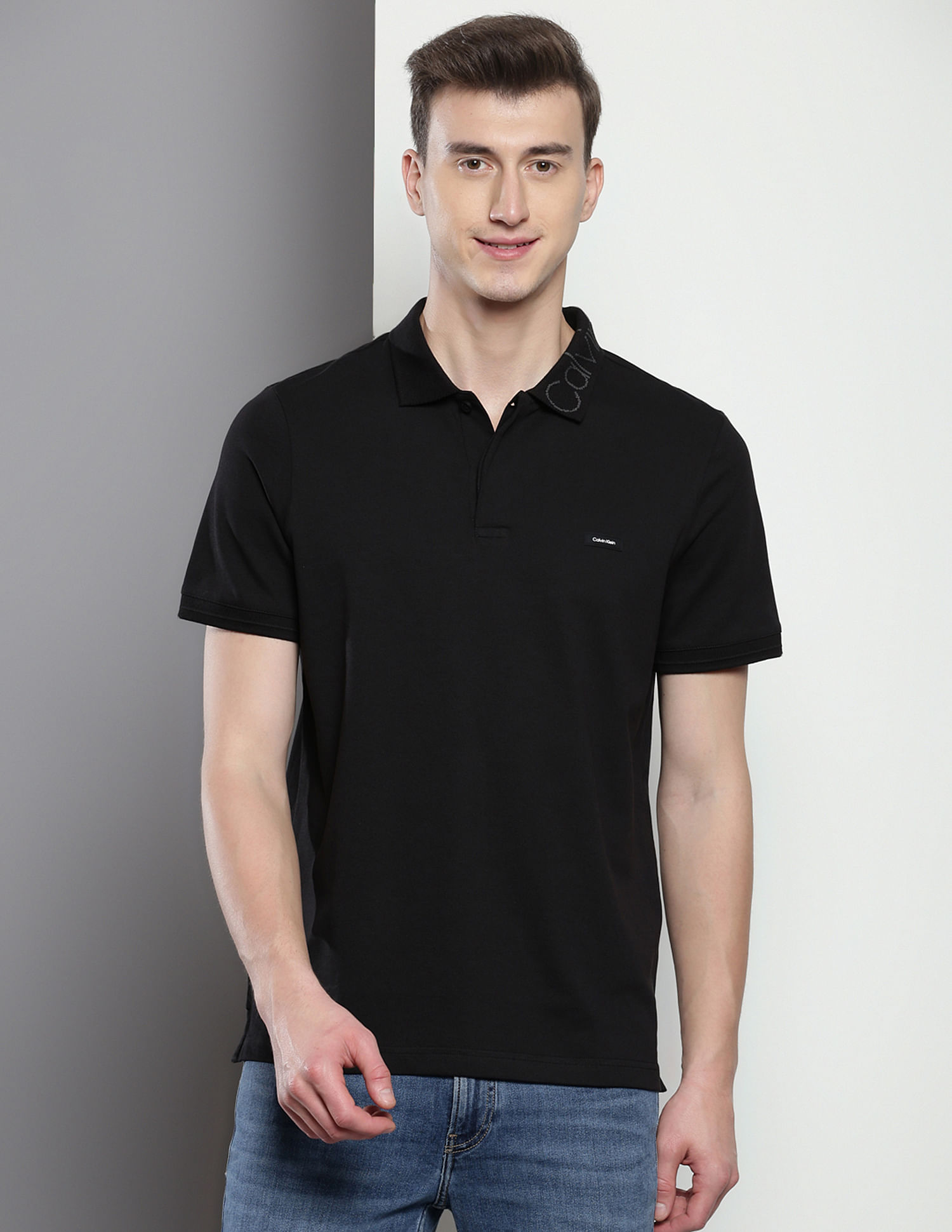 Calvin Klein Logo Collar Organic Cotton Polo Shirt