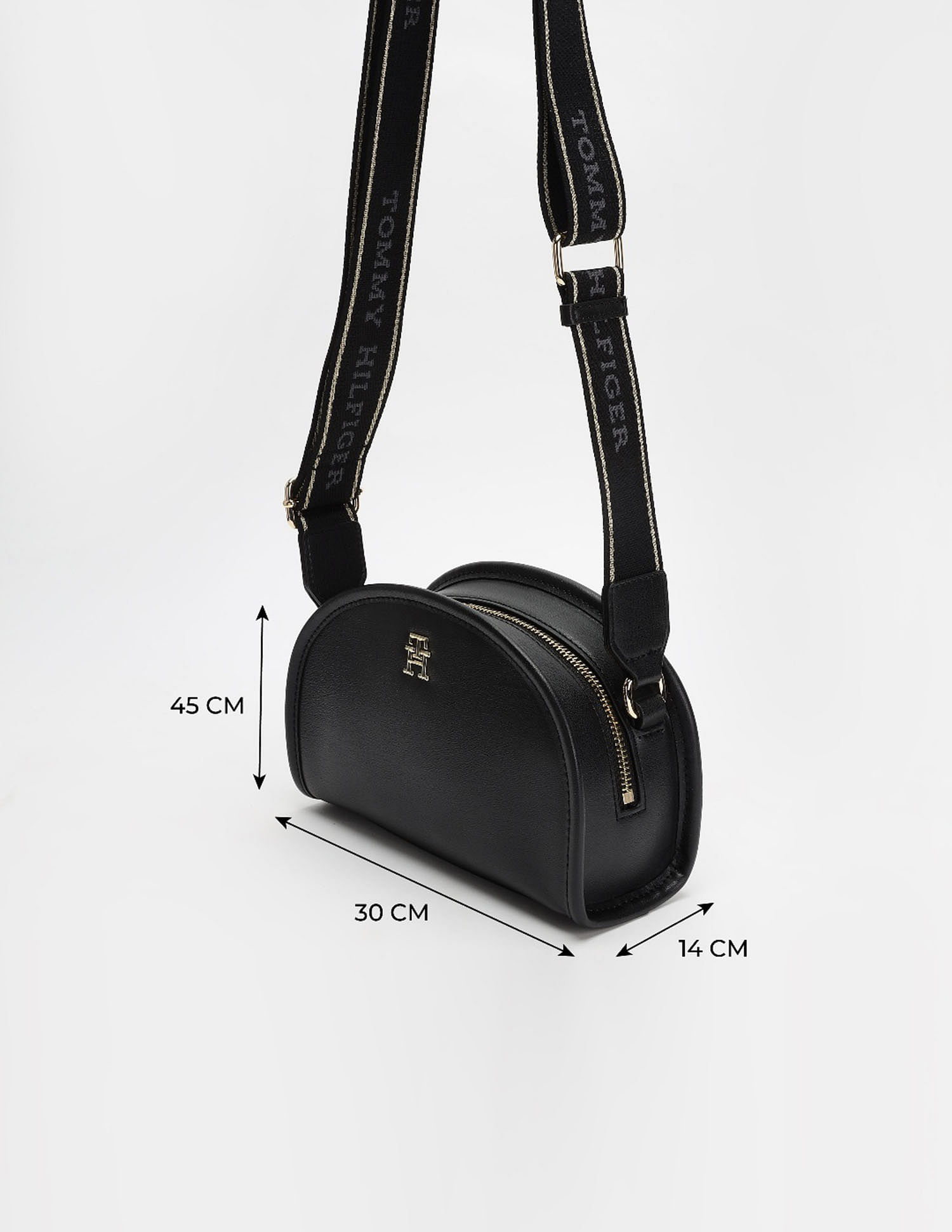 Tommy Hilfiger Solid Black PU Bag