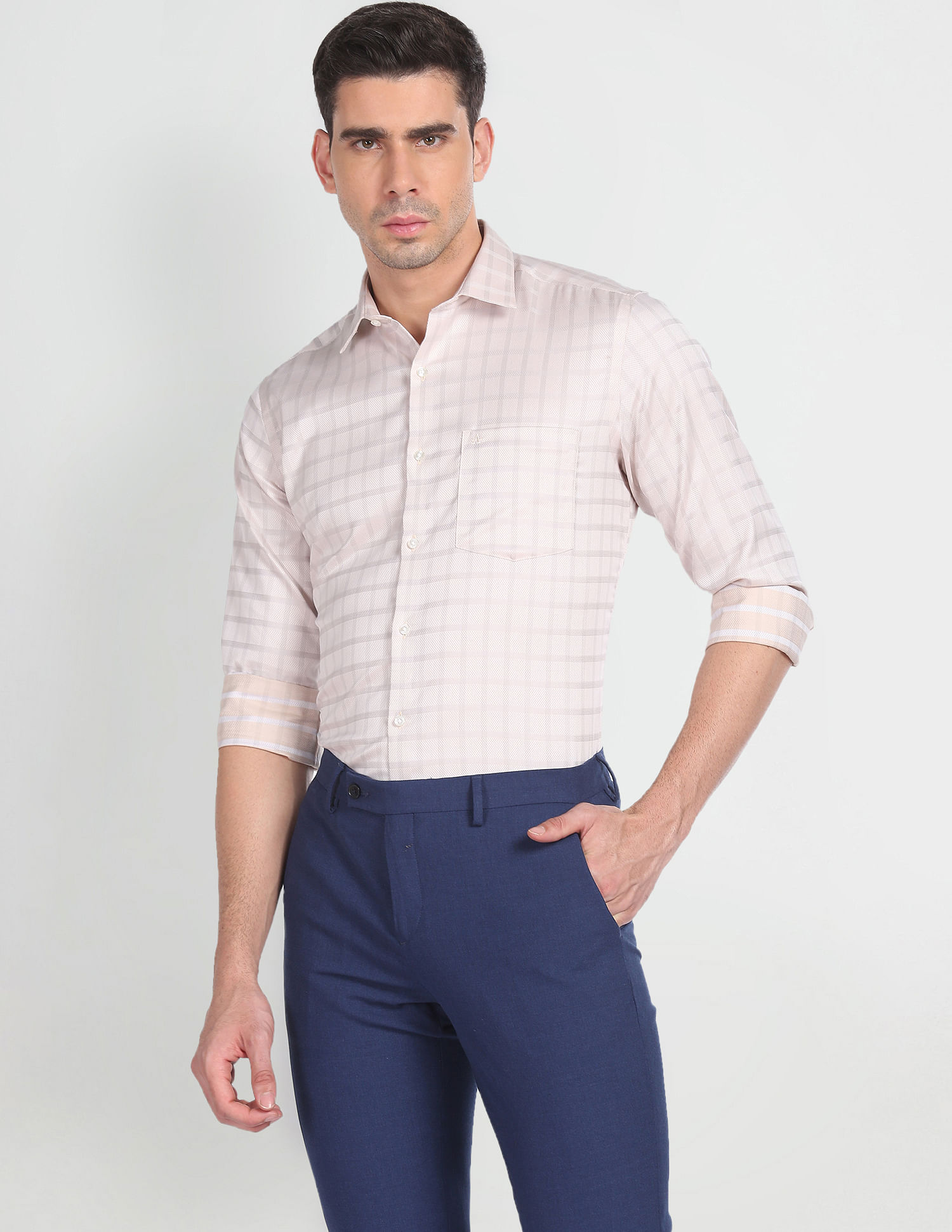 Arrow Windowpane Check Auto Press Shirt