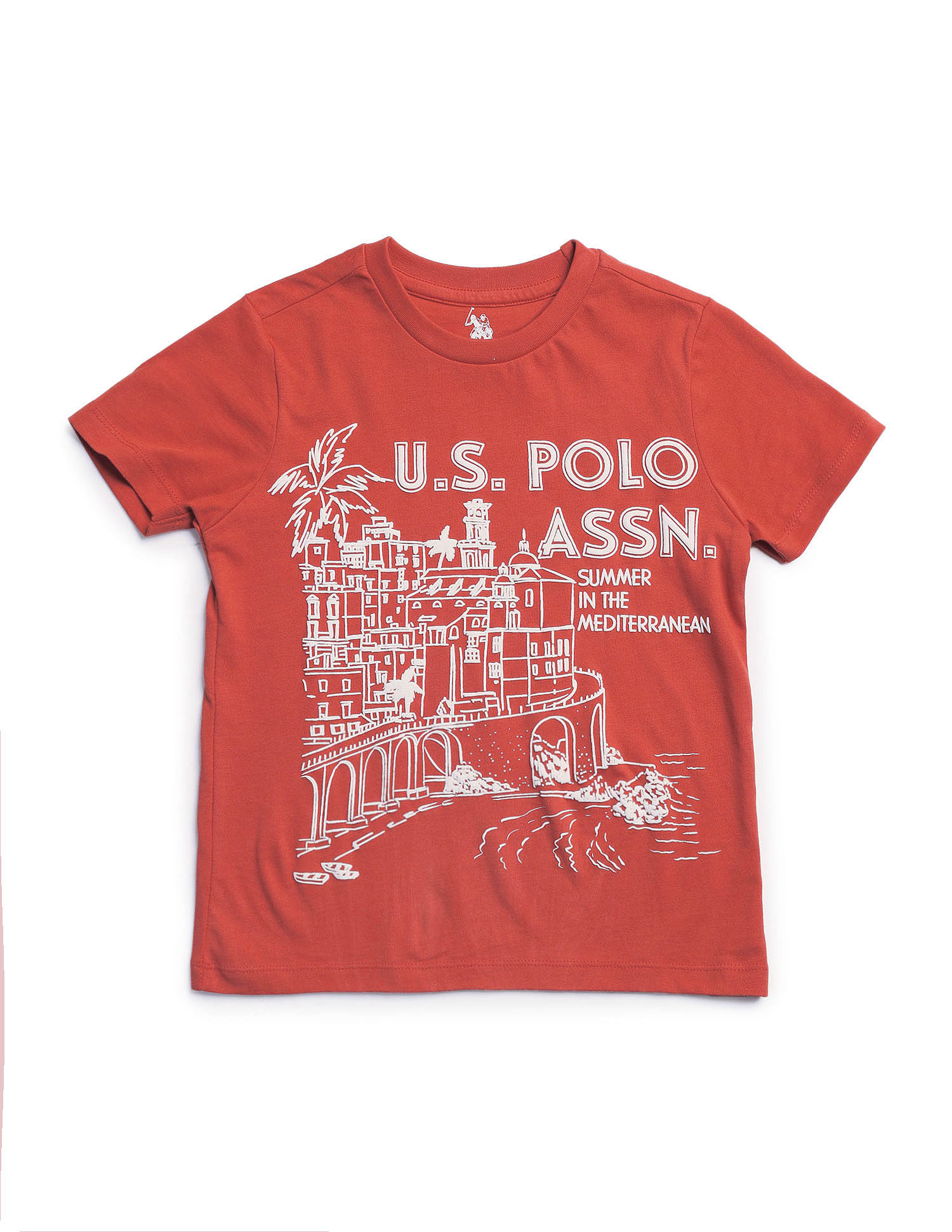 U.S. Polo Assn. Kids Boys Regular Fit Graphic Printed T-Shirt