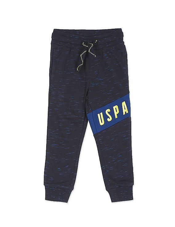 U.S. Polo Assn. Kids Drawstring Waist Heathered Track Pants
