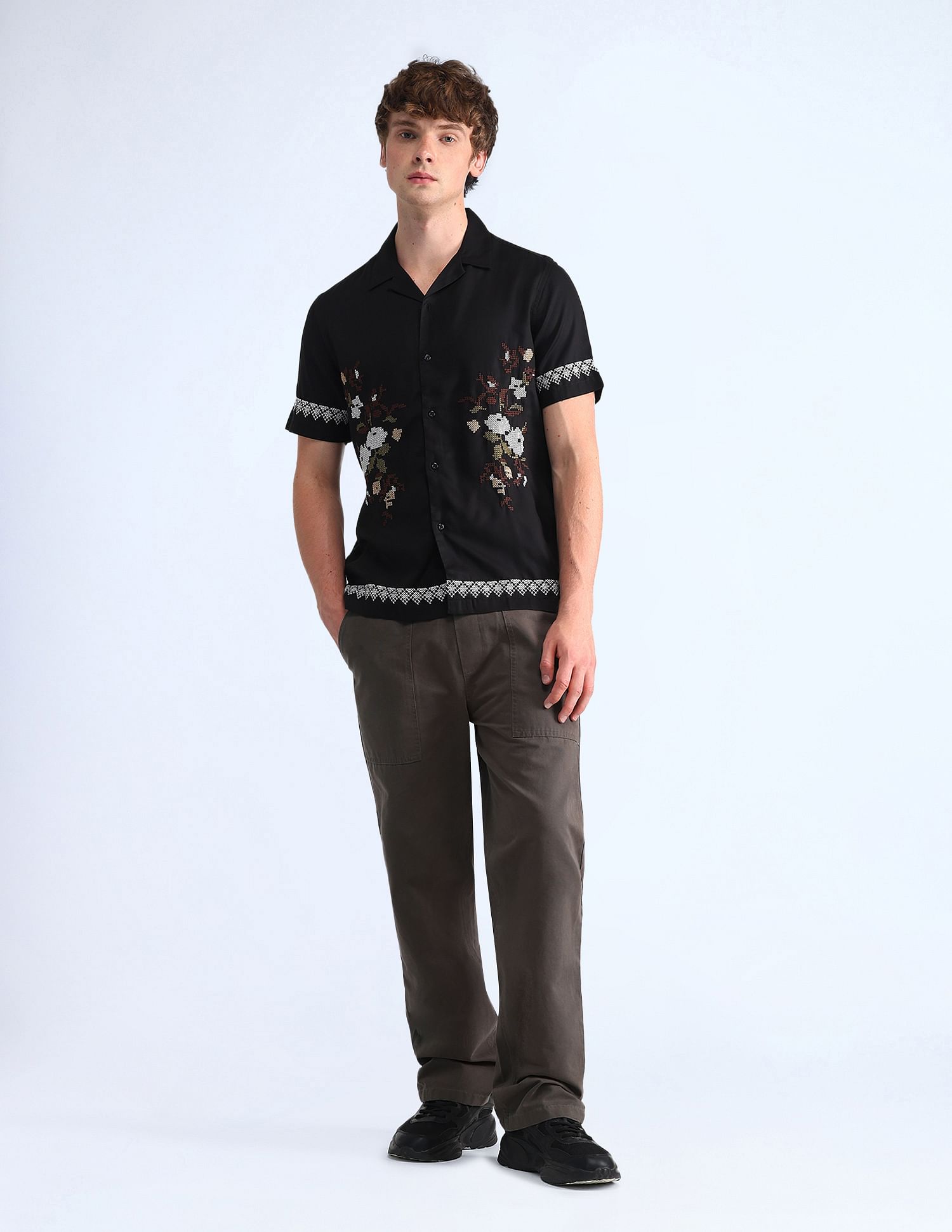 Flying Machine Regular Fit Twill Shirt