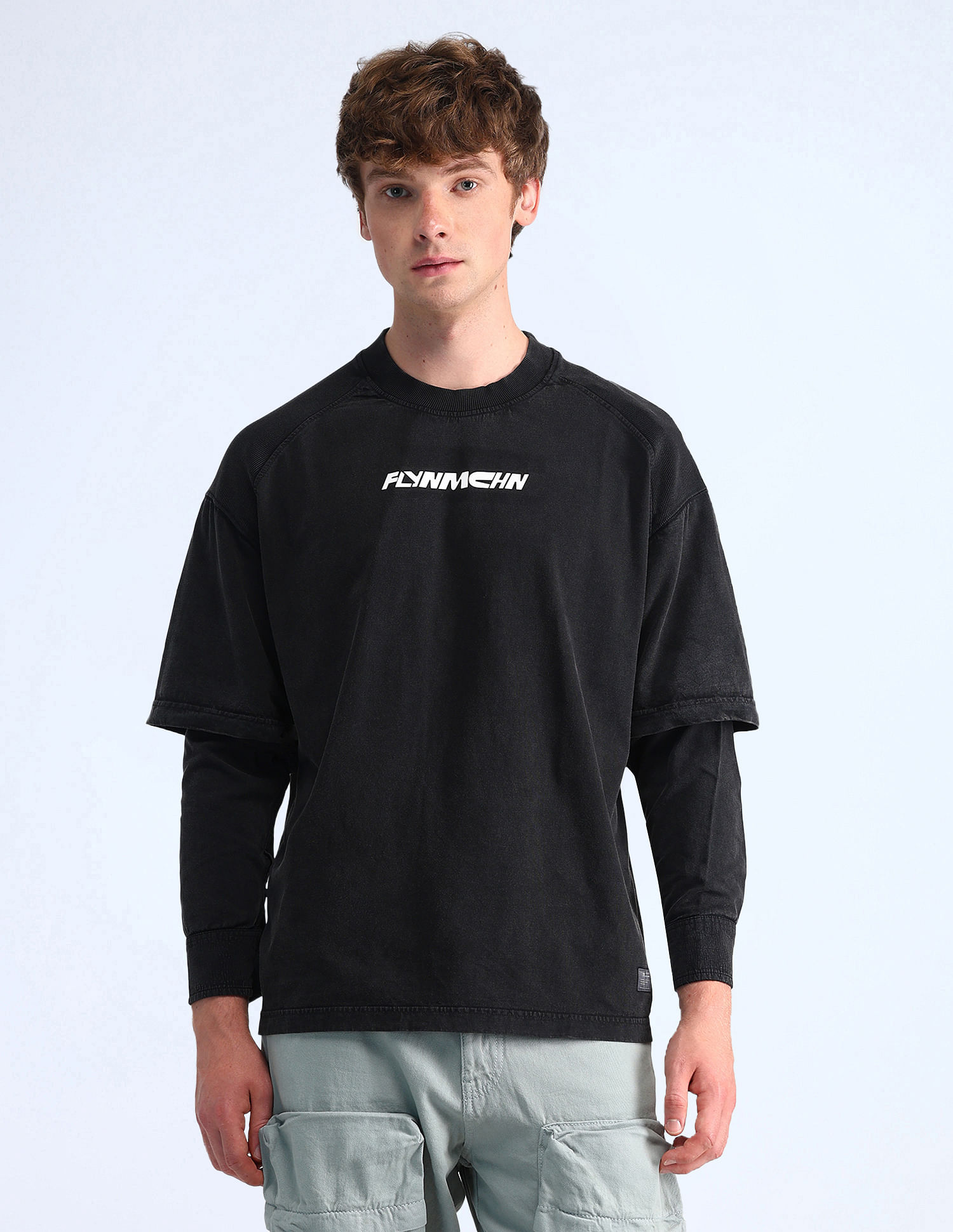 Flying Machine Doctor Sleeves Brand Oversized T-Shirt