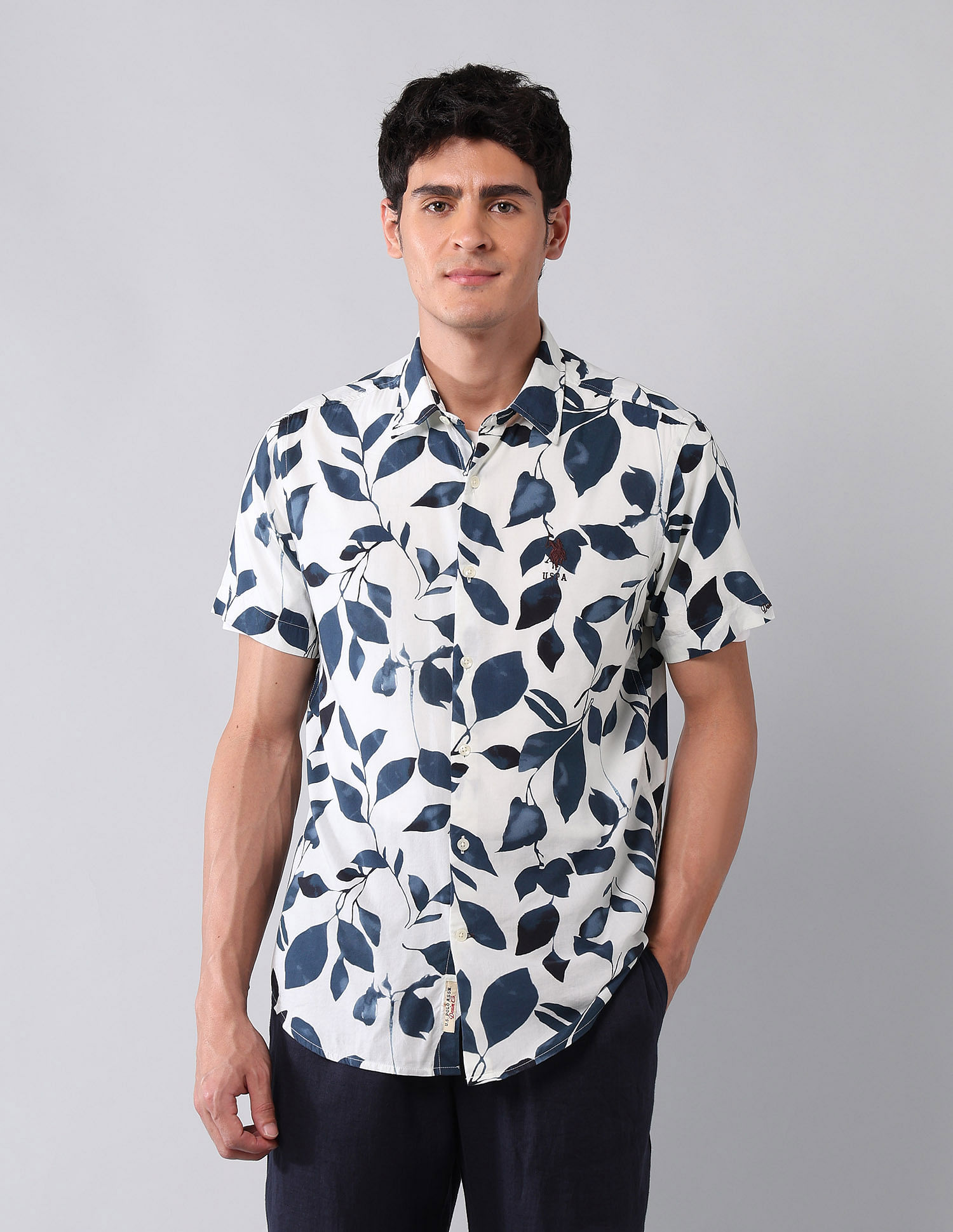 U.S. Polo Assn. Denim Co. Tropical Printed Poplin Shirt