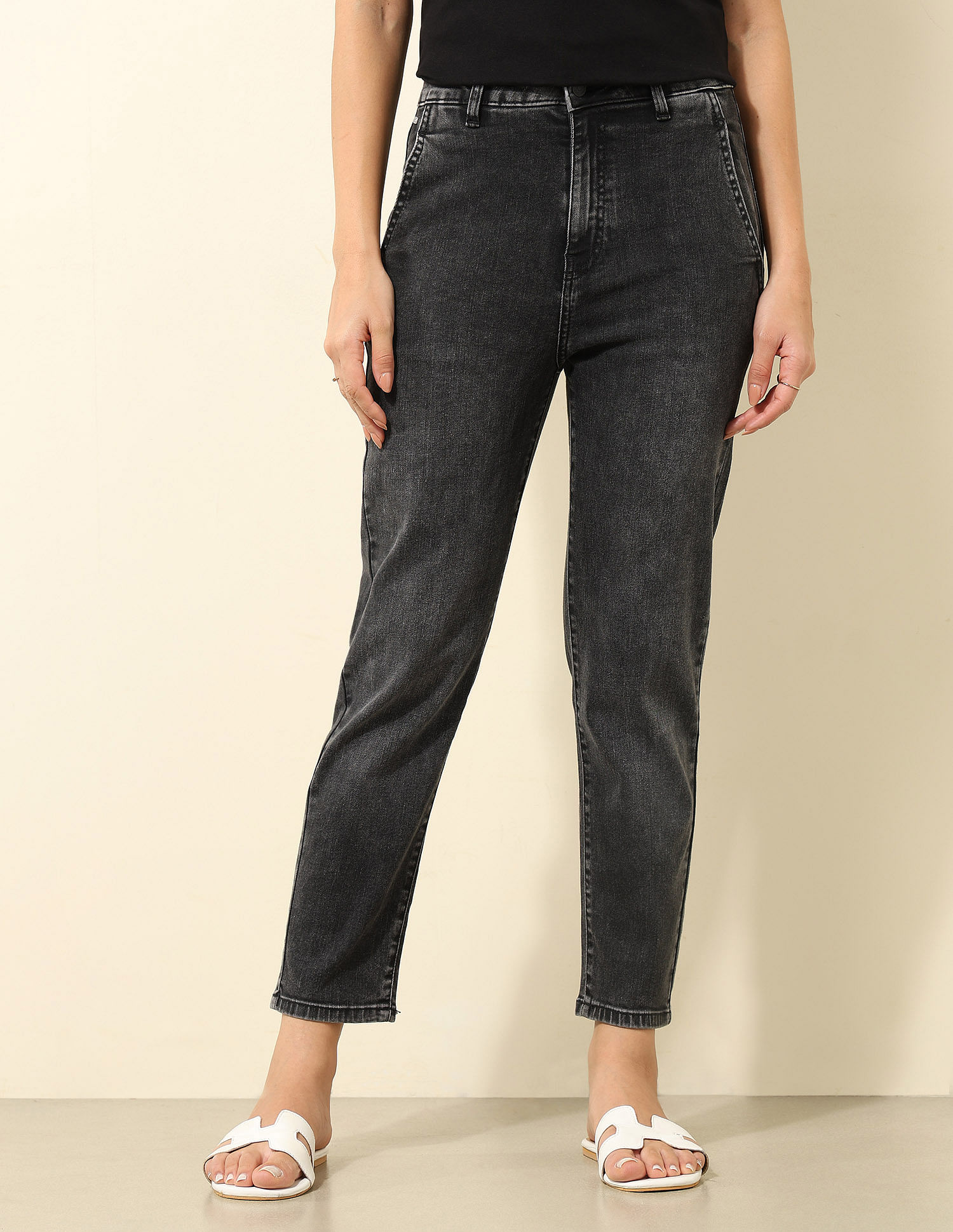 U.S. Polo Assn. Women High Rise Mom Fit Jeans