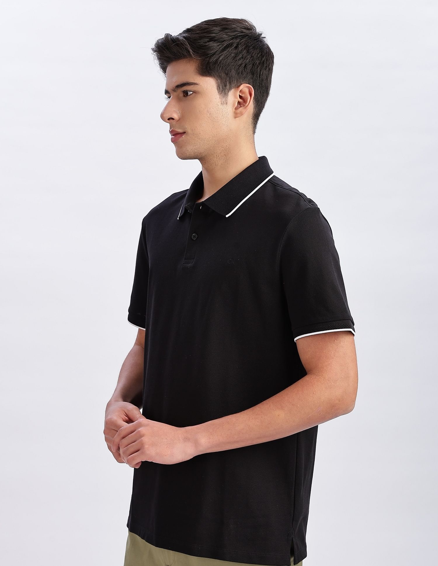 Calvin Klein Jeans Regular-Fit Solid Cotton Polo Shirt
