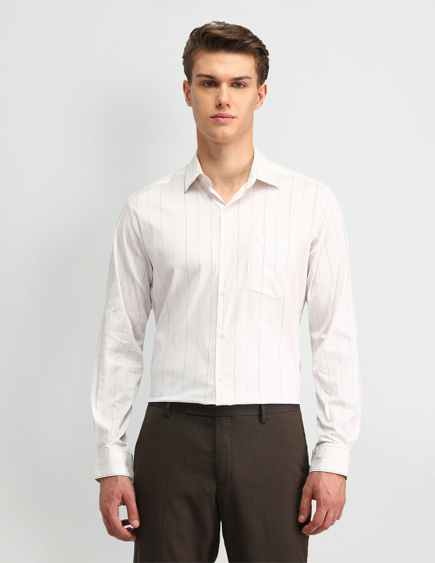 Arrow Slim Fit Dobby All-Over Pattern Shirt