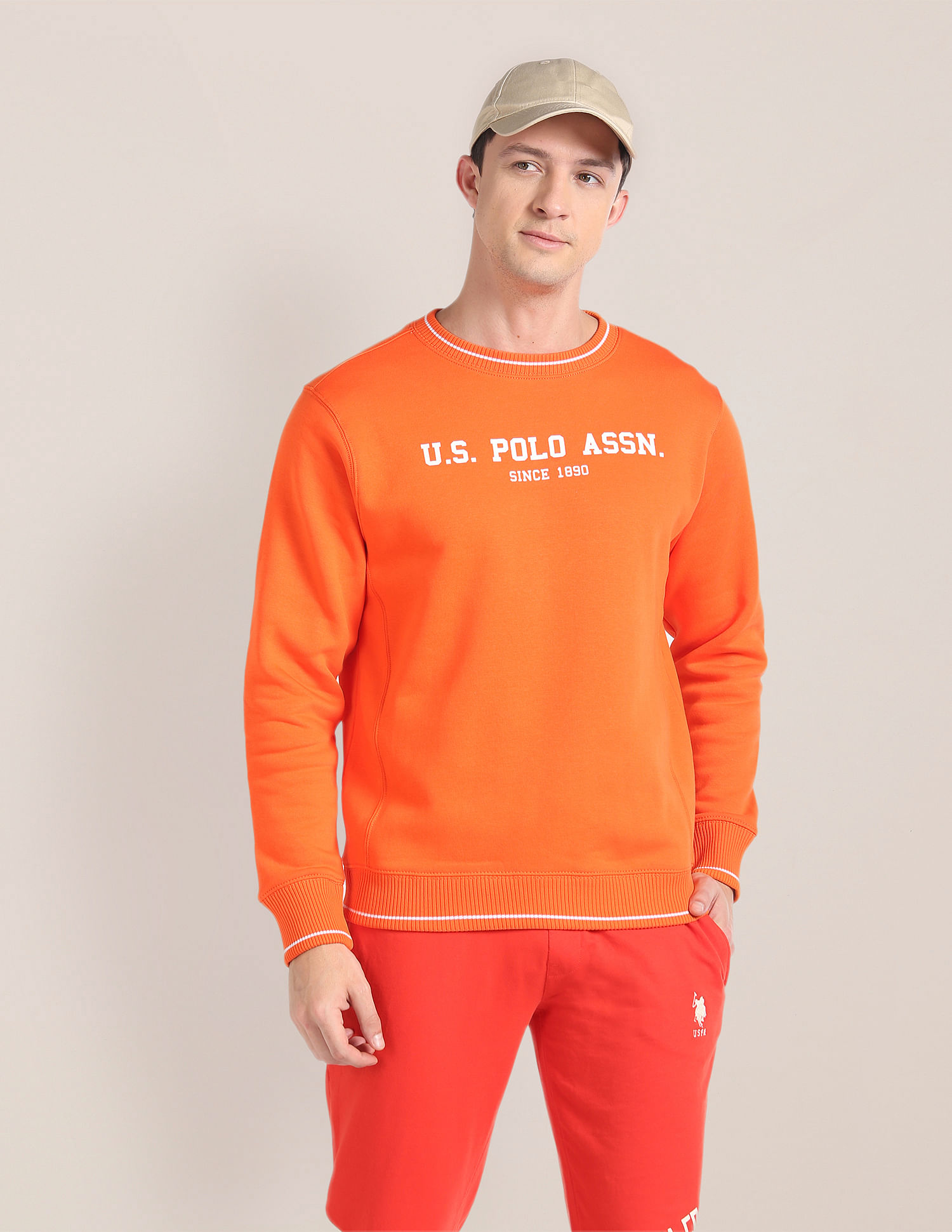 Orange cheap crewneck sweatshirt