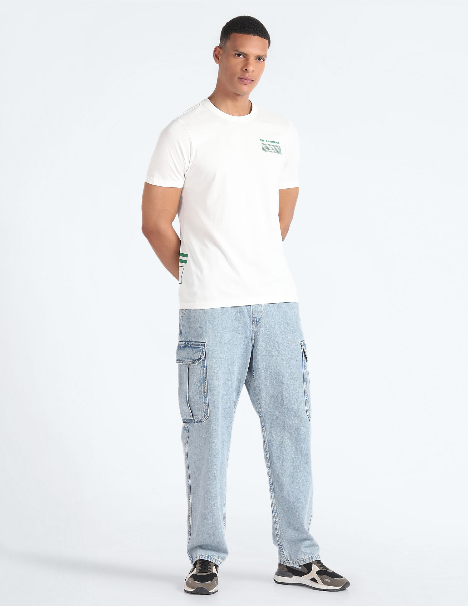 Flying Machine Rear Brand Print Cotton T-Shirt