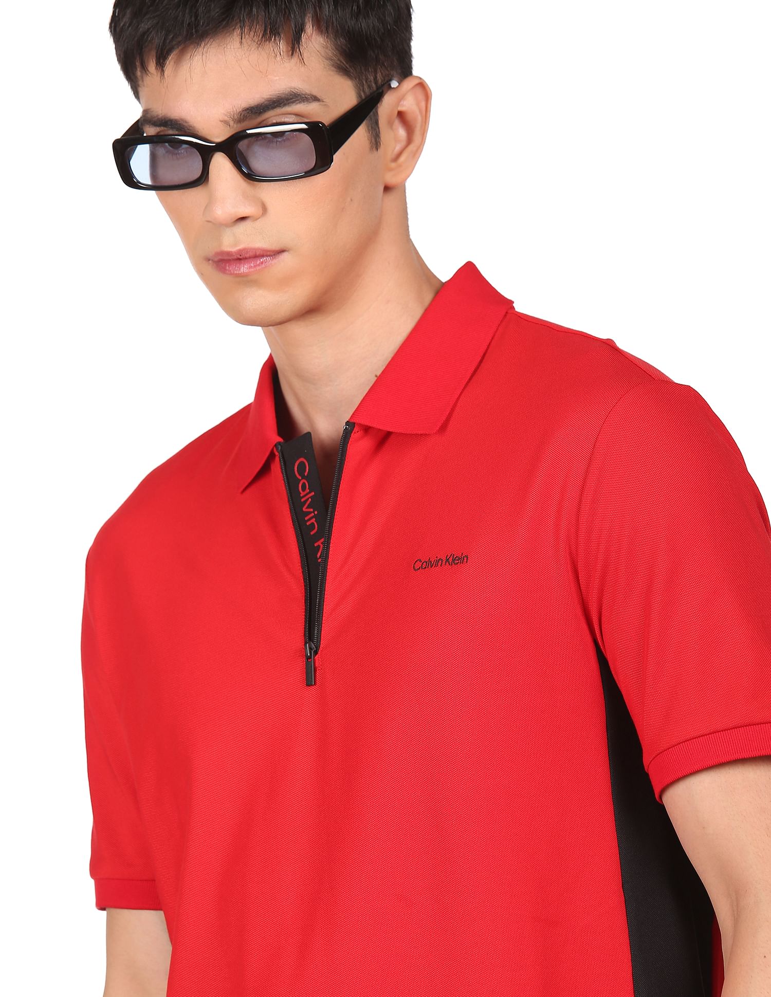 calvin klein colour block polo