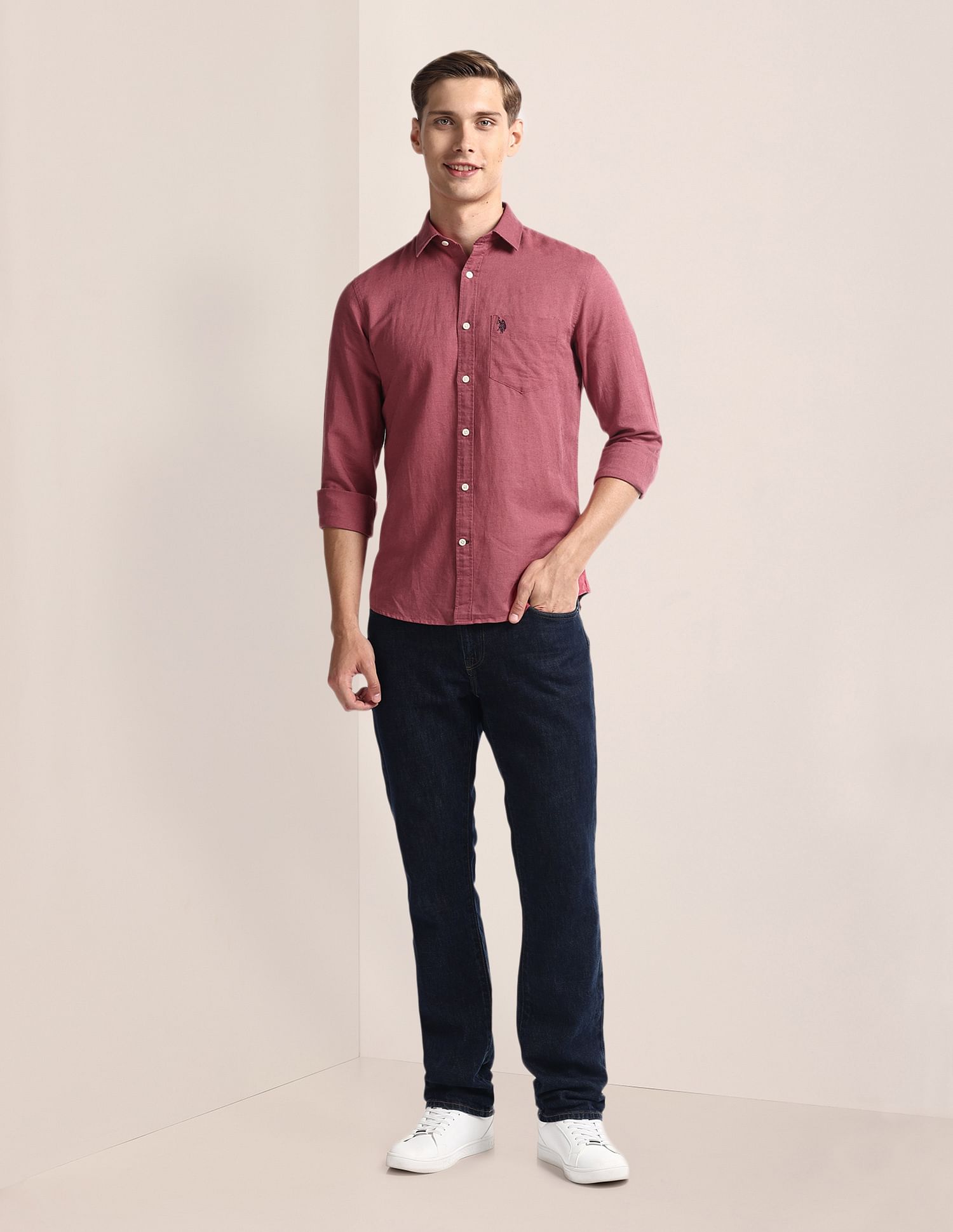 U.S. Polo Assn. Solid Tailored Regular Fit Shirt