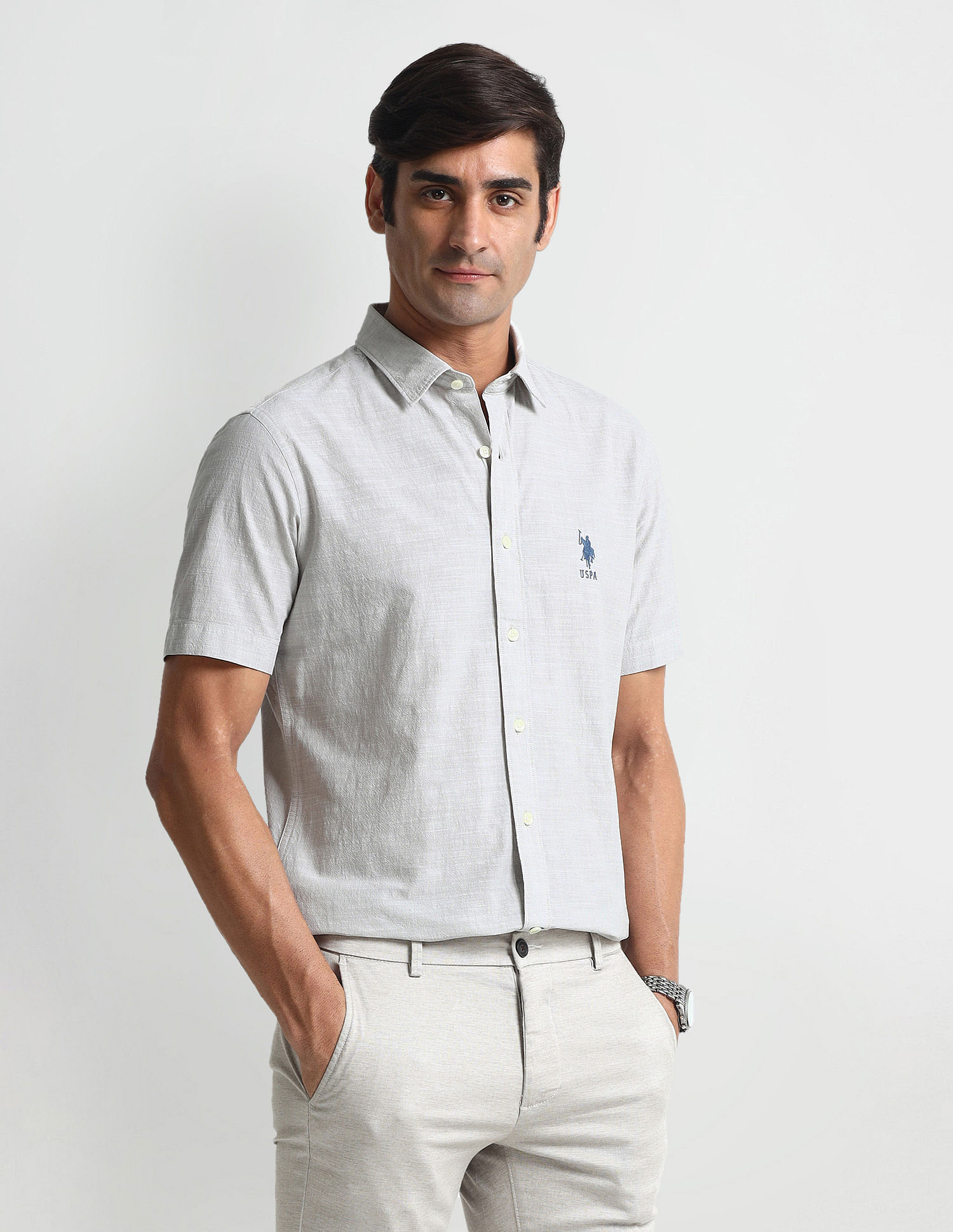 U.S. Polo Assn. Denim Co. Slim Fit Textured Shirt