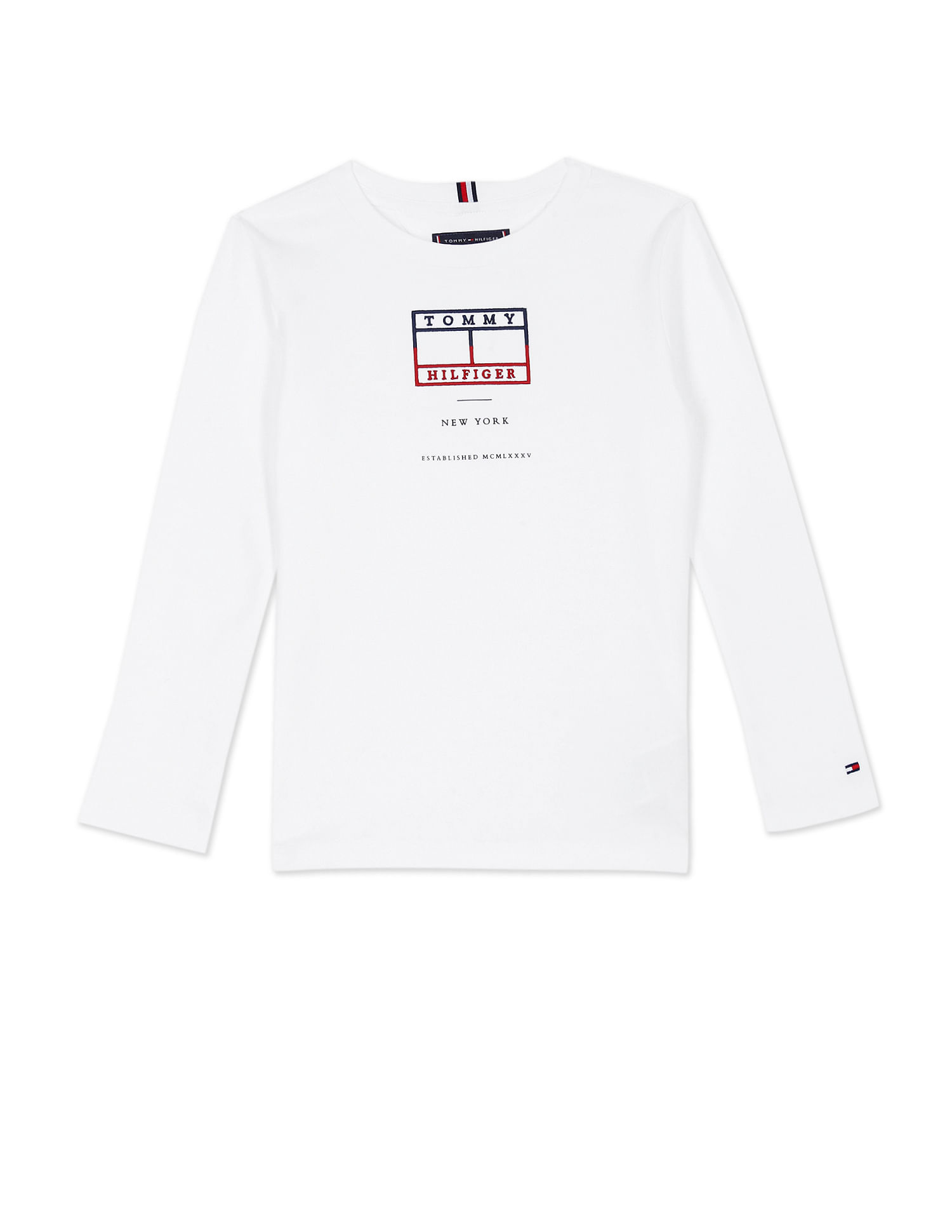 Buy Tommy Hilfiger Kids Boys White Jersey Knit Solid T-Shirt