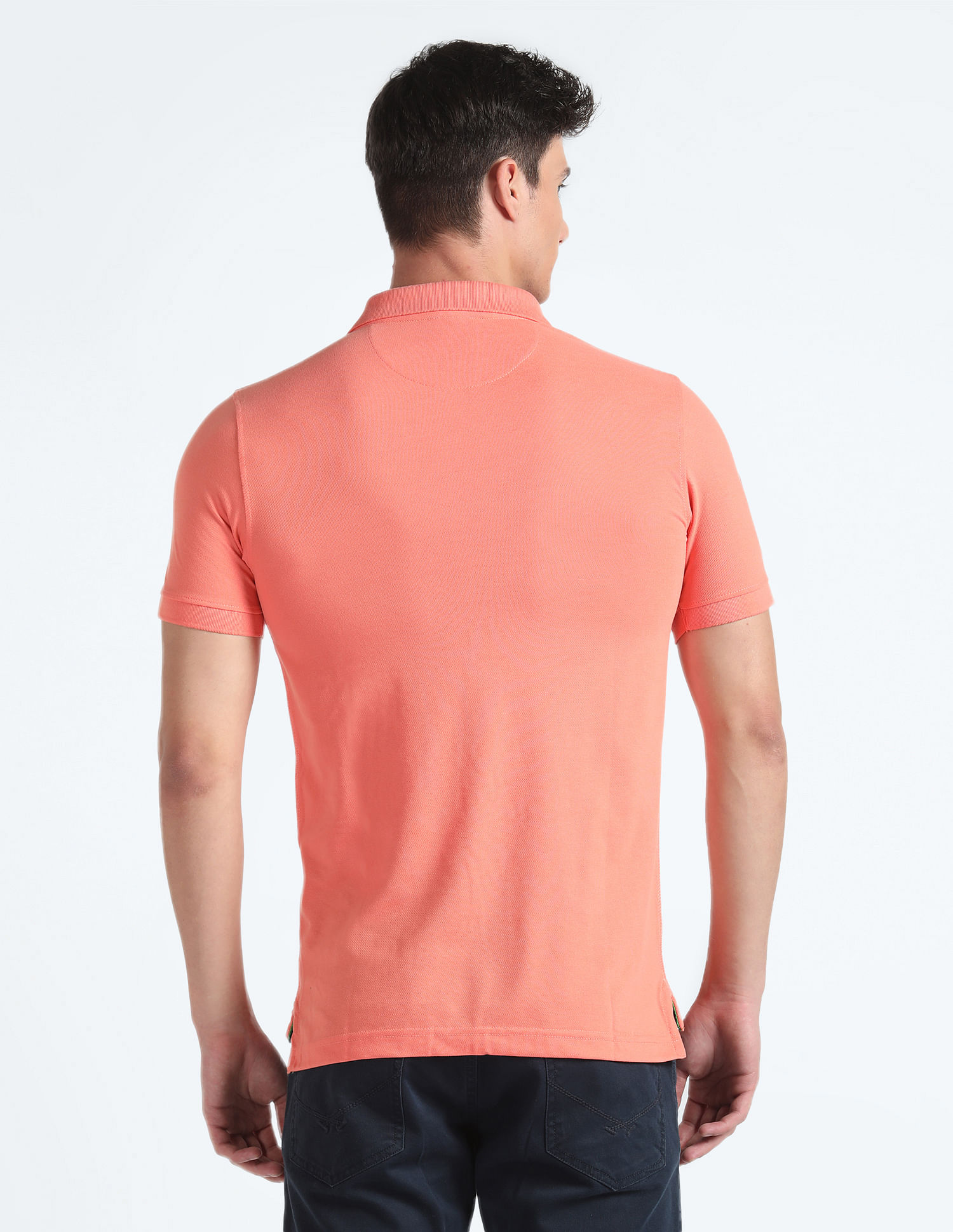 Flying Machine Appliqued Pique Polo Shirt
