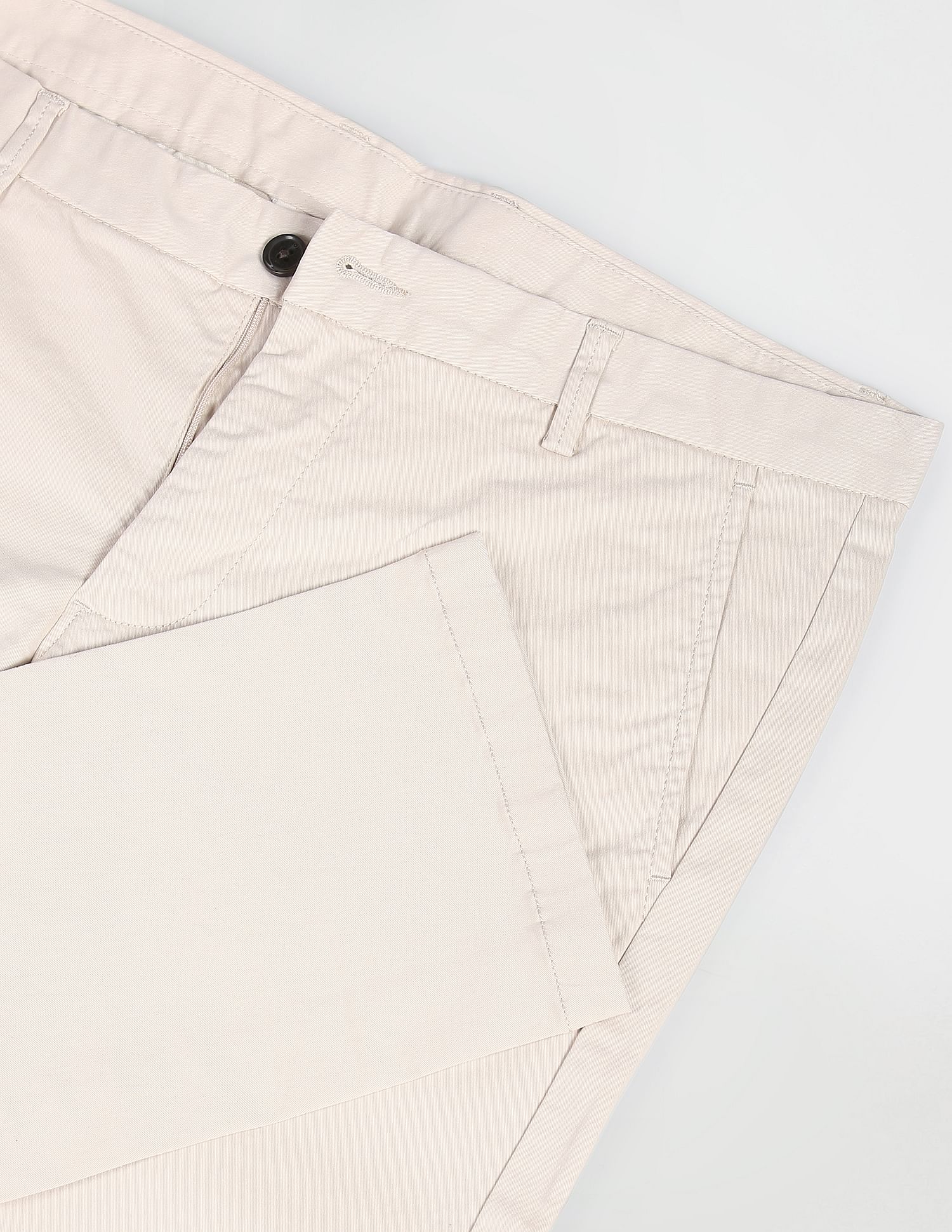Arrow Sports Solid Low Rise Twill Trousers