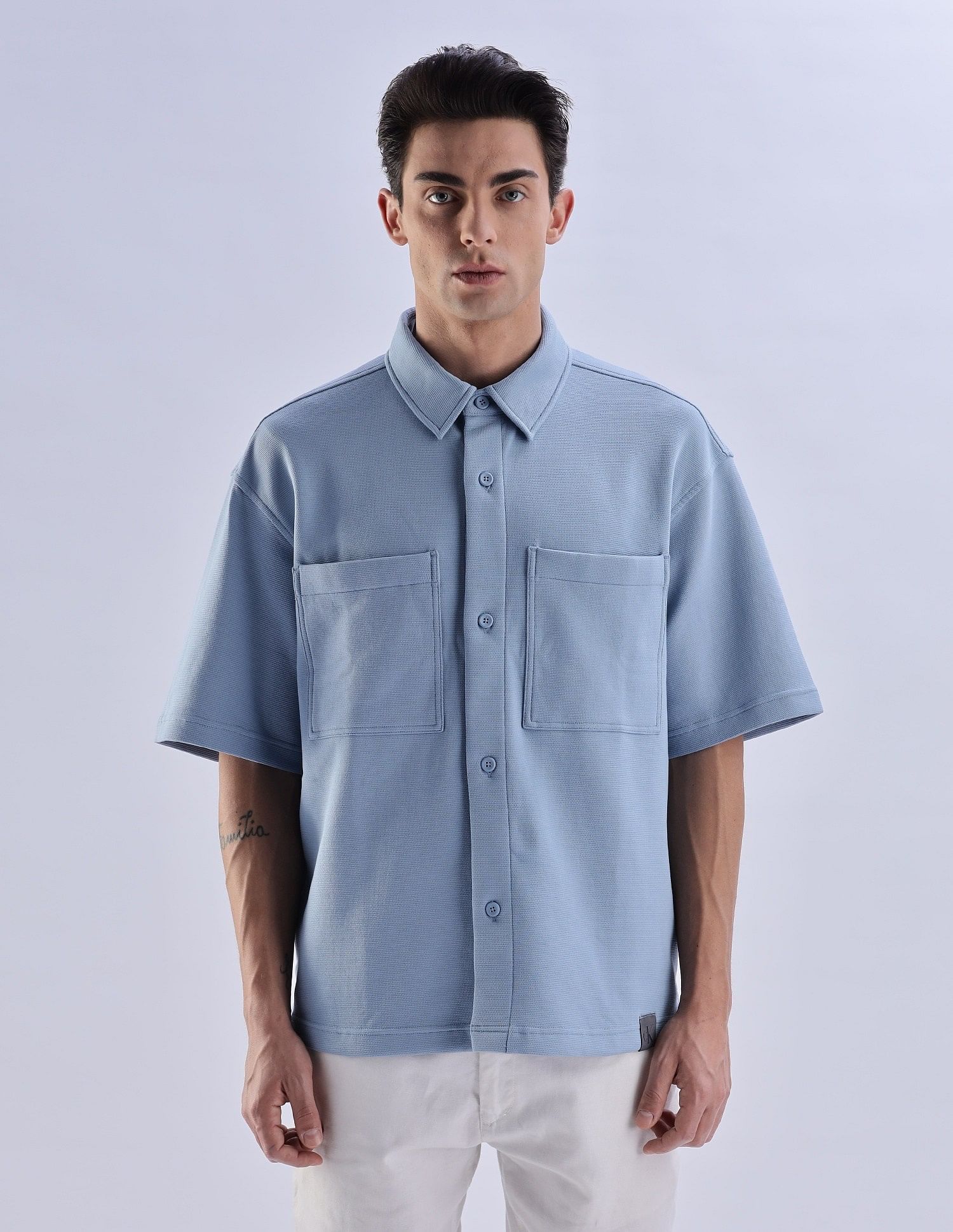 Calvin Klein Jeans Solid Relaxed Fit Woven Shirt