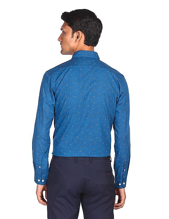 Slim Fit Long Sleeve Formal Blue Shirt for Men at Rs 400/piece in