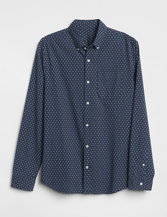 Buy GAP Men Blue Slim Fit Oxford Shirt - NNNOW.com