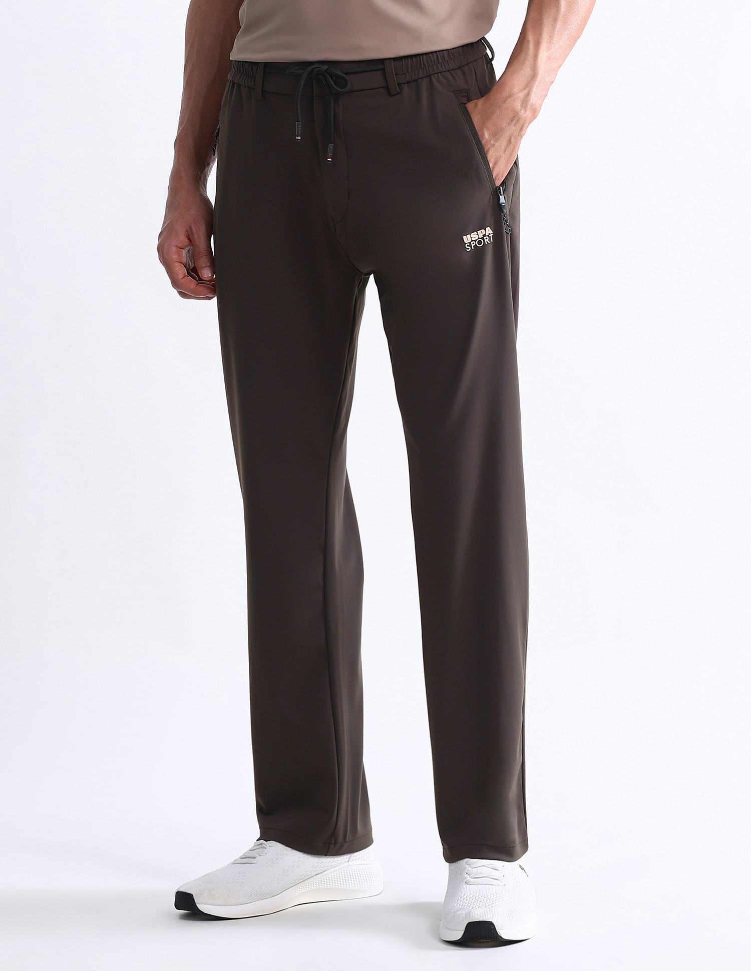 USPA Active Mid Rise Solid Active Track Pants