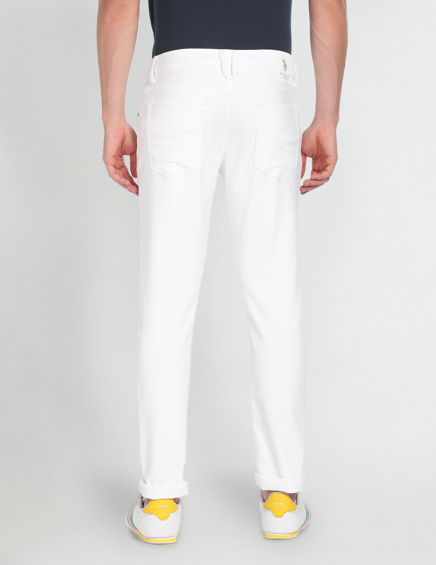 U.S. Polo Assn. Denim Co. Brandon Slim Tapered White Jeans