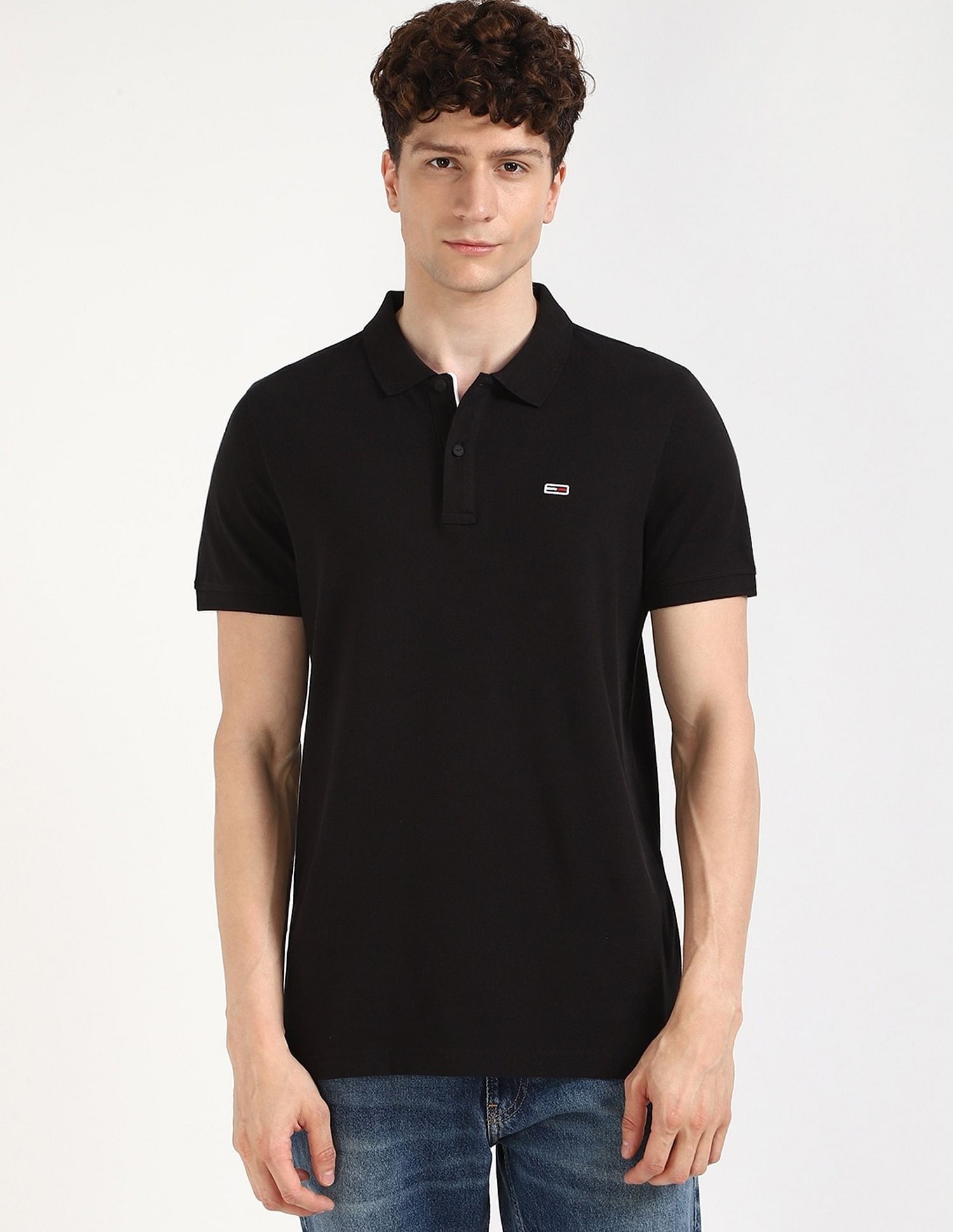 Tommy Hilfiger Solid Slim-Fit Cotton Polo Shirt