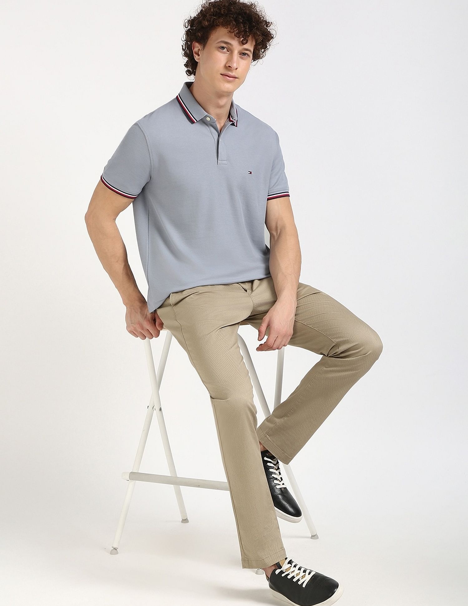Tommy Hilfiger Solid Regular-Fit Cotton Polo Shirt