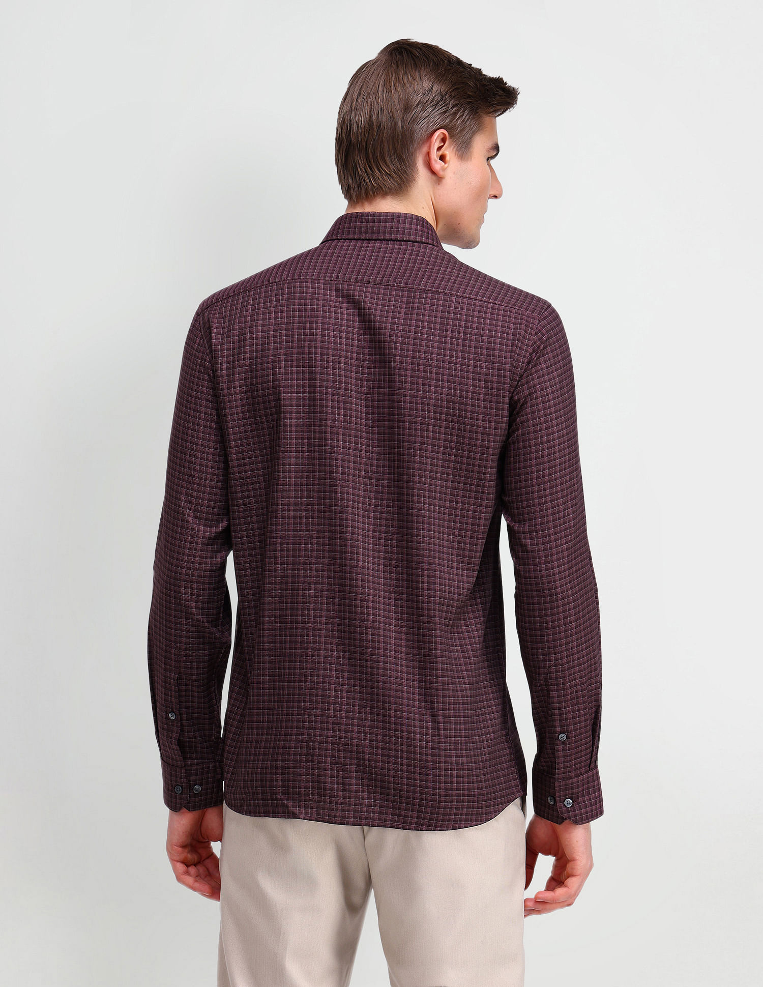 Arrow Gingham Checked Dobby Shirt