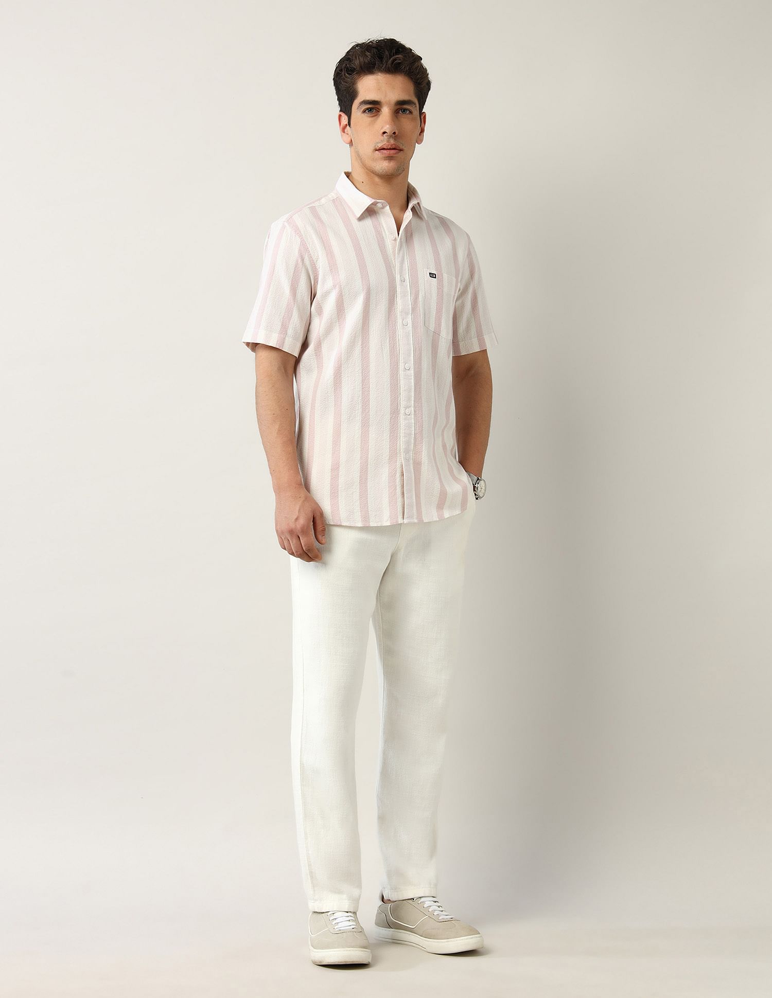 Arrow Sport Vertical Striped Regular Fit Shirt
