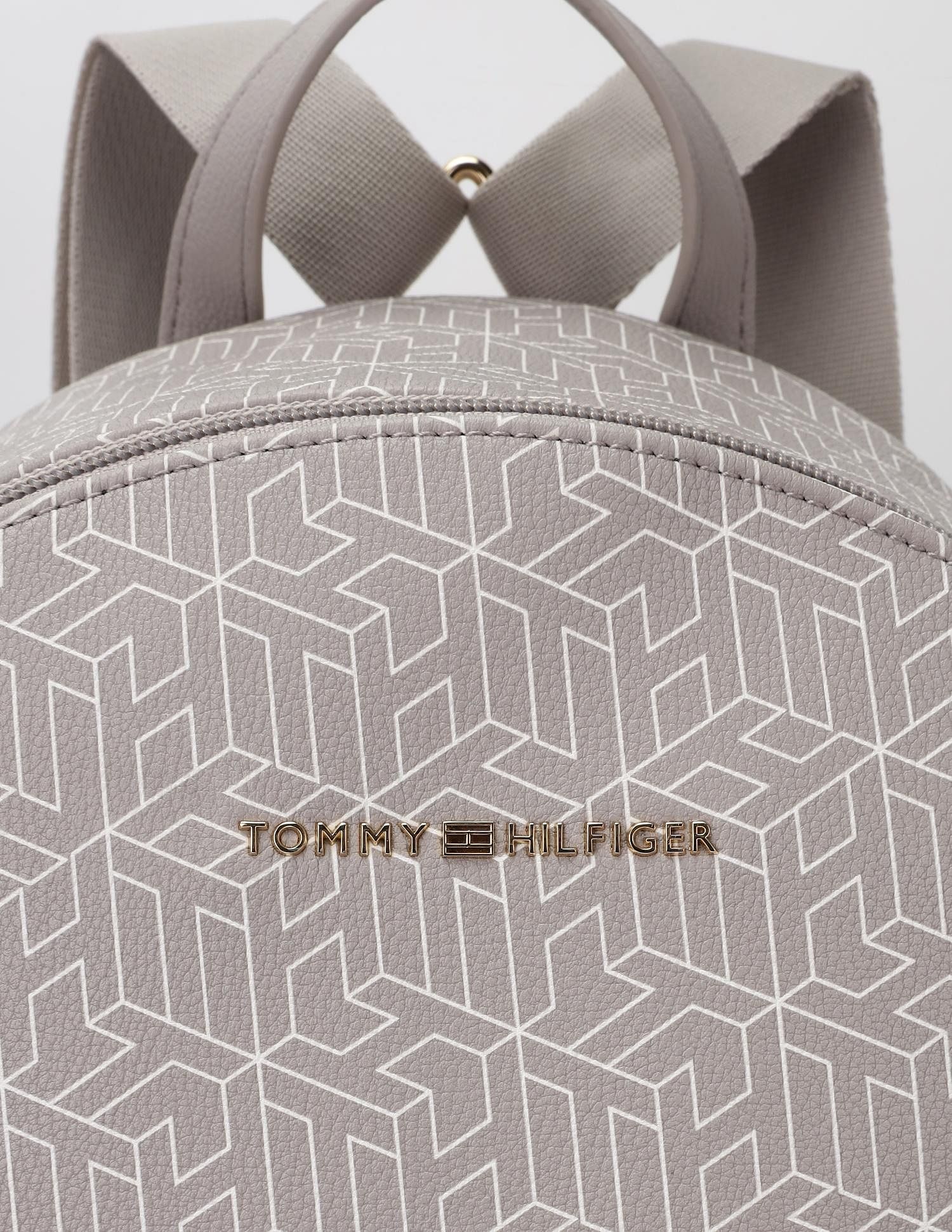 Tommy Hilfiger Logo Brown Pu Backpack