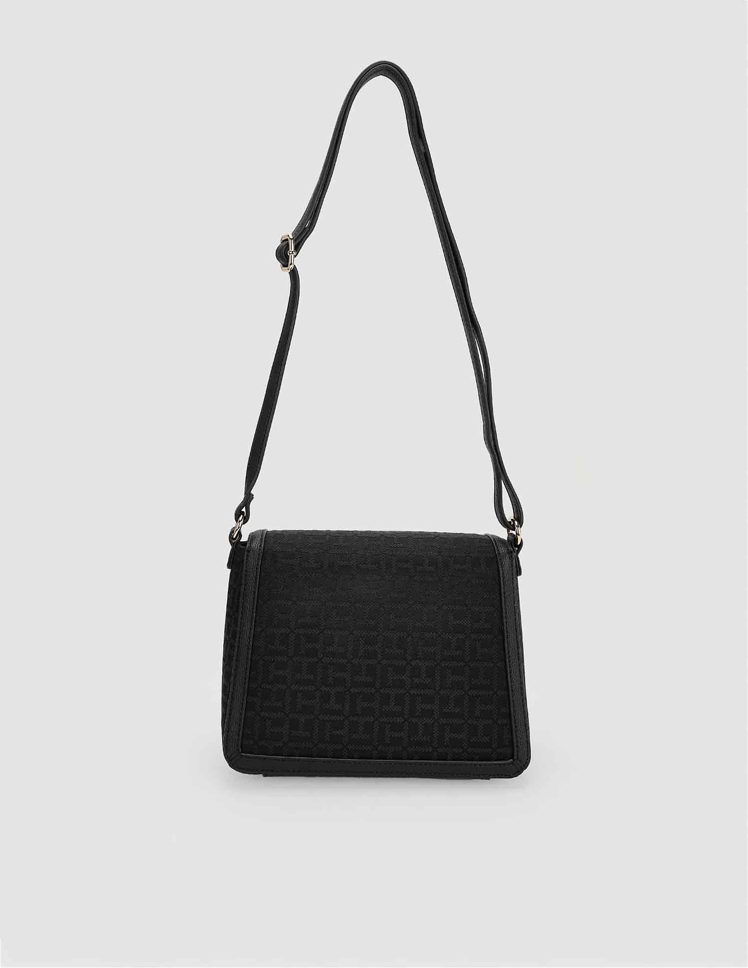 Tommy Hilfiger Printed Black Polyester Sling Bags